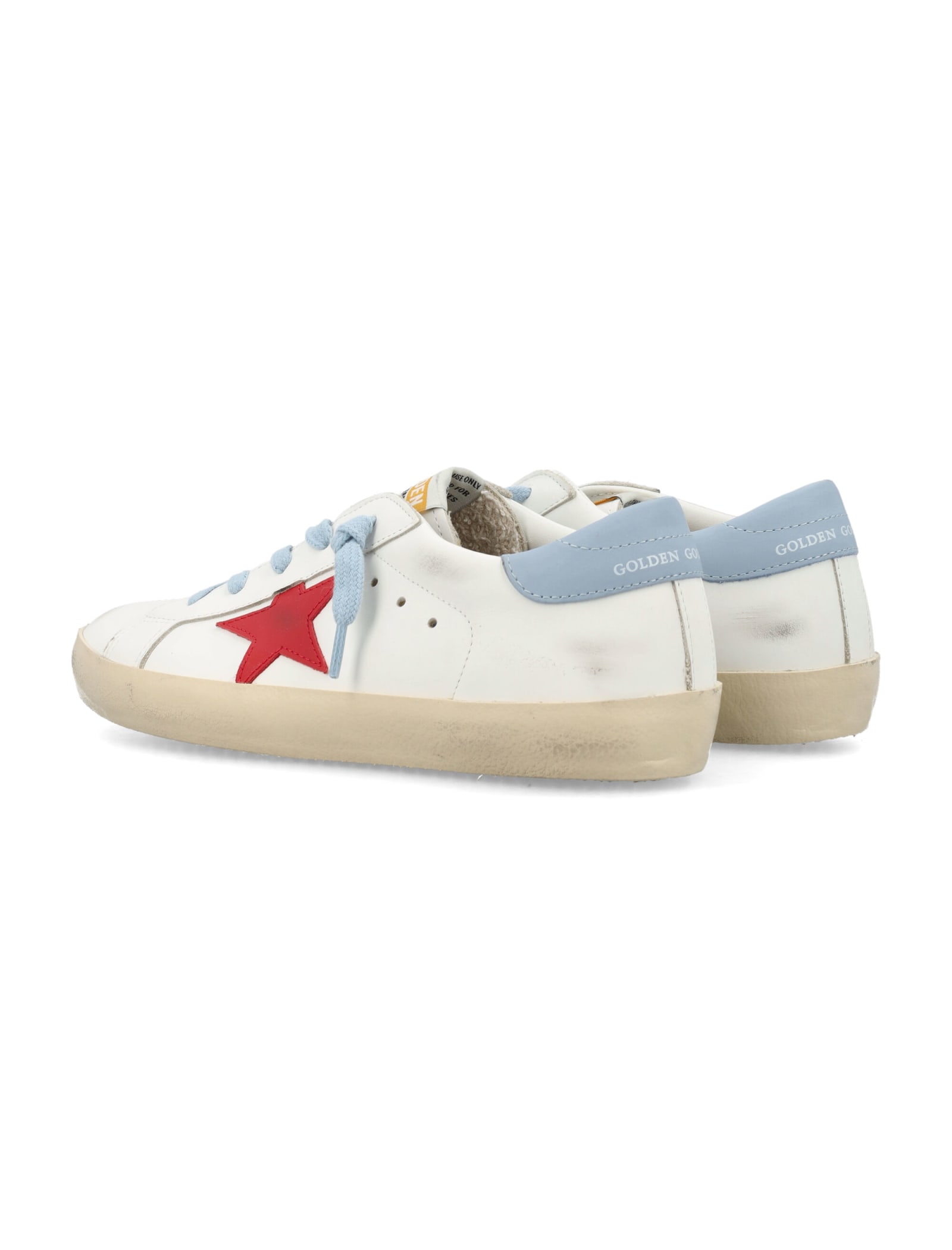 Shop Golden Goose Super Star Sneakers In White/red/blue