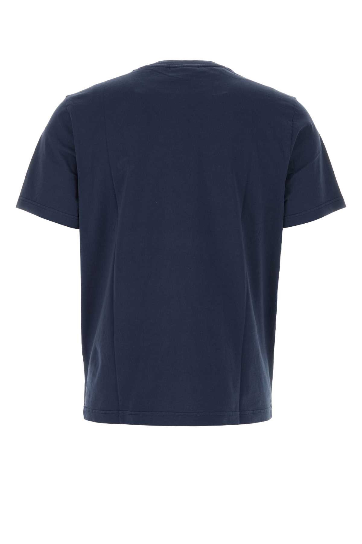 Shop Maison Kitsuné Navy Blue Cotton T-shirt In Inkblue