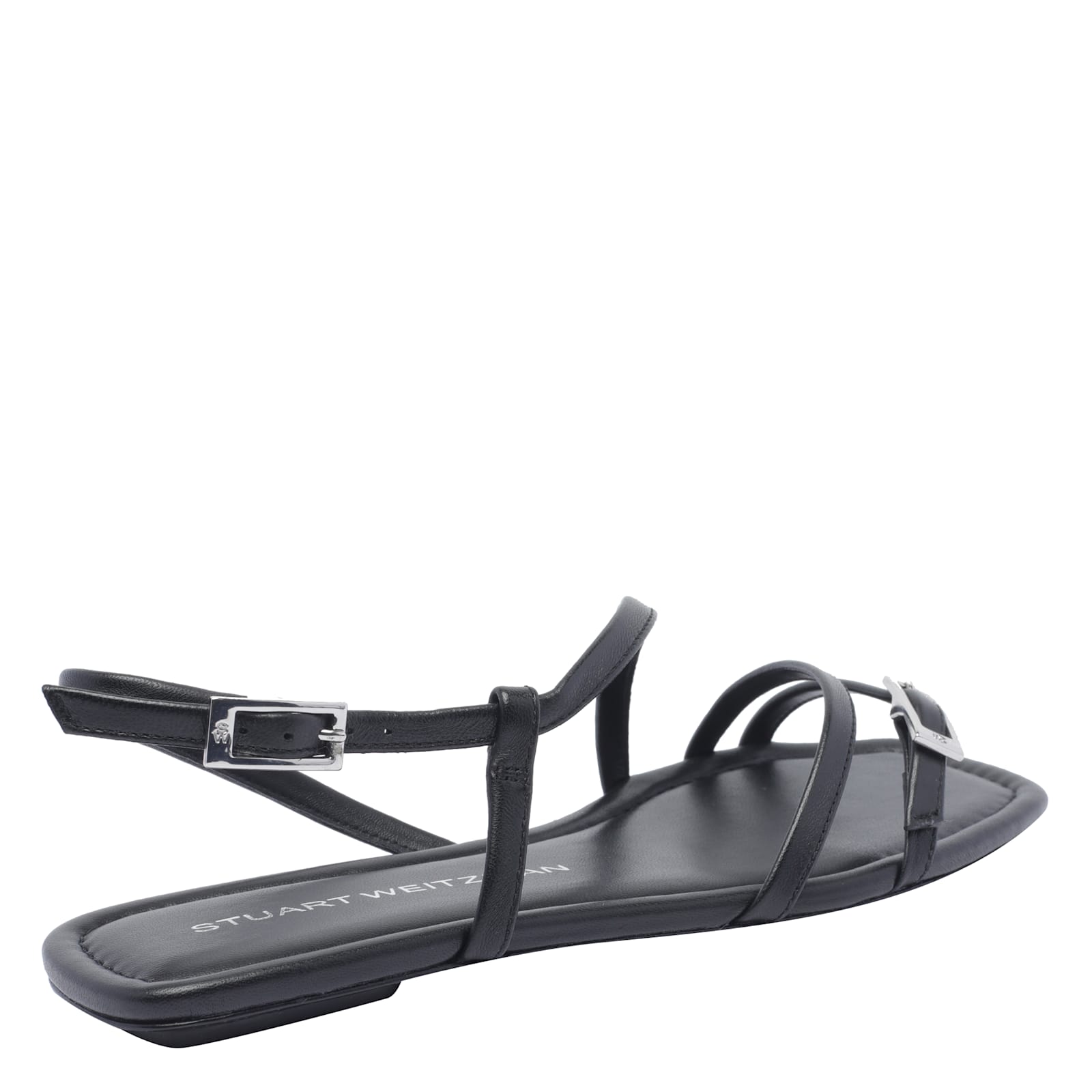Stuart Weitzman Square Toe Flat Sandals