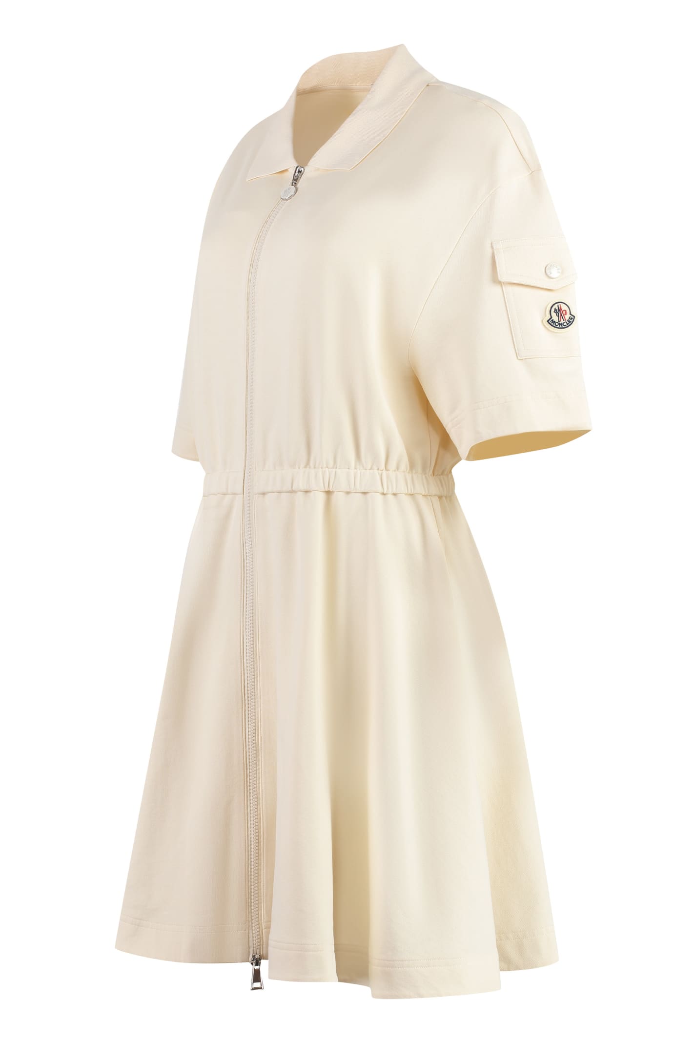 Shop Moncler Cotton Mini-dress In White