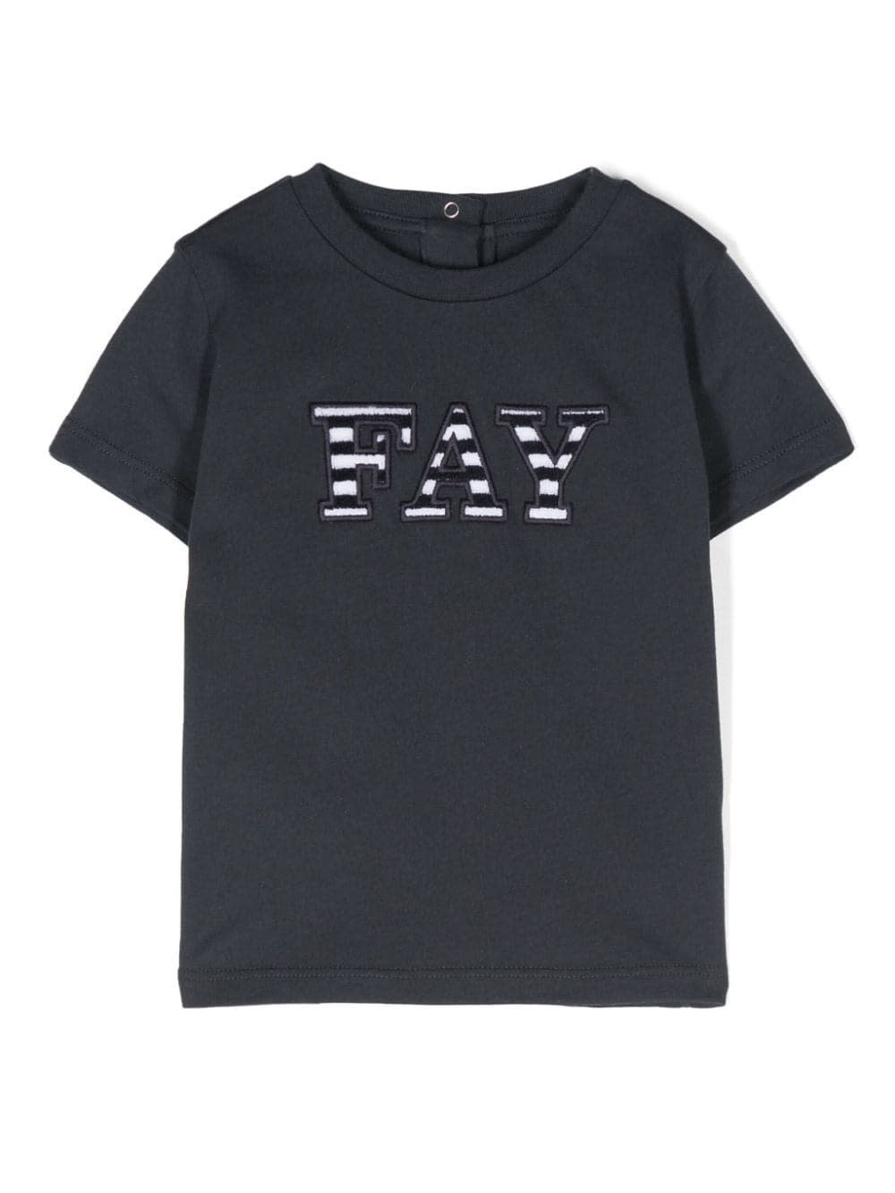 Fay Babies' T-shirt With Logo Application In Blue