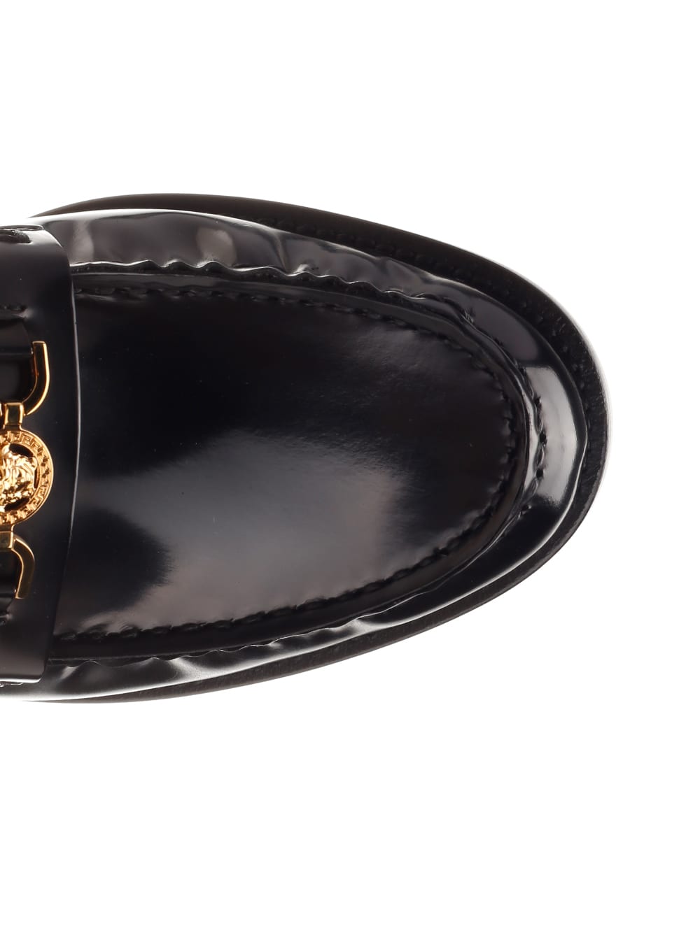 Shop Versace Medusa Logo Loafer In V Nero Oro