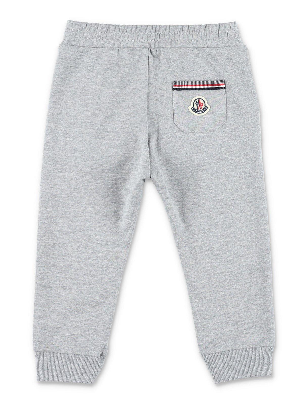 Shop Moncler Striped-trim Logo Patch Tracksuit In Grey