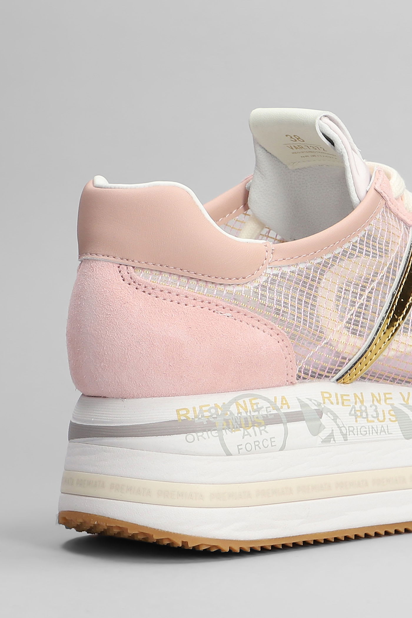 Premiata Beth Sneakers In Rose-pink Suede And Fabric In Pink