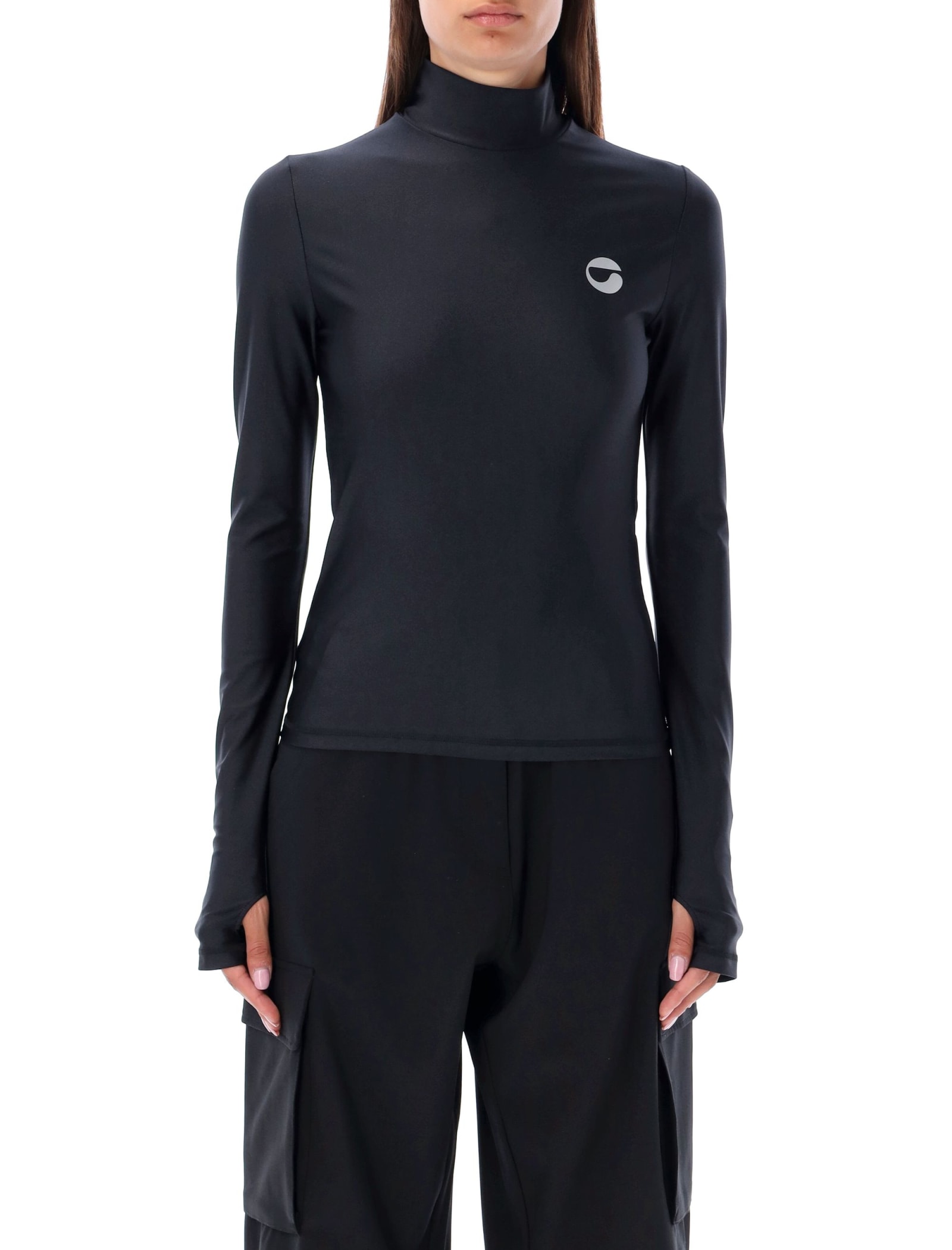 Shop Coperni Tight High Neck Top In Black