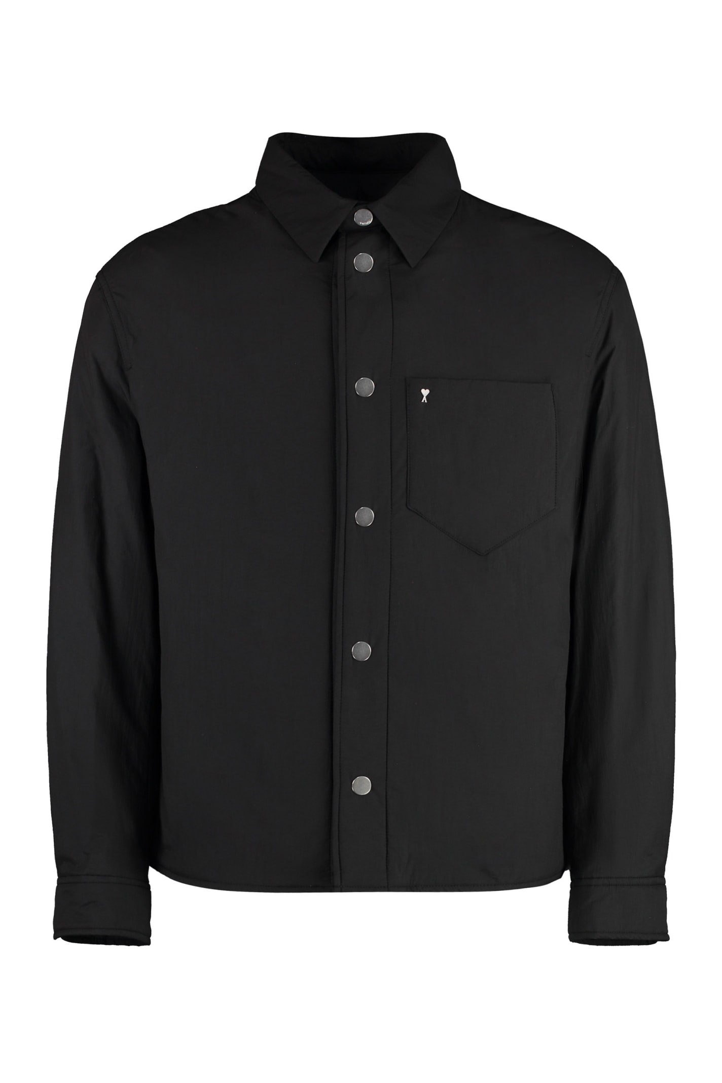 Shop Ami Alexandre Mattiussi Nylon Overshirt In Black