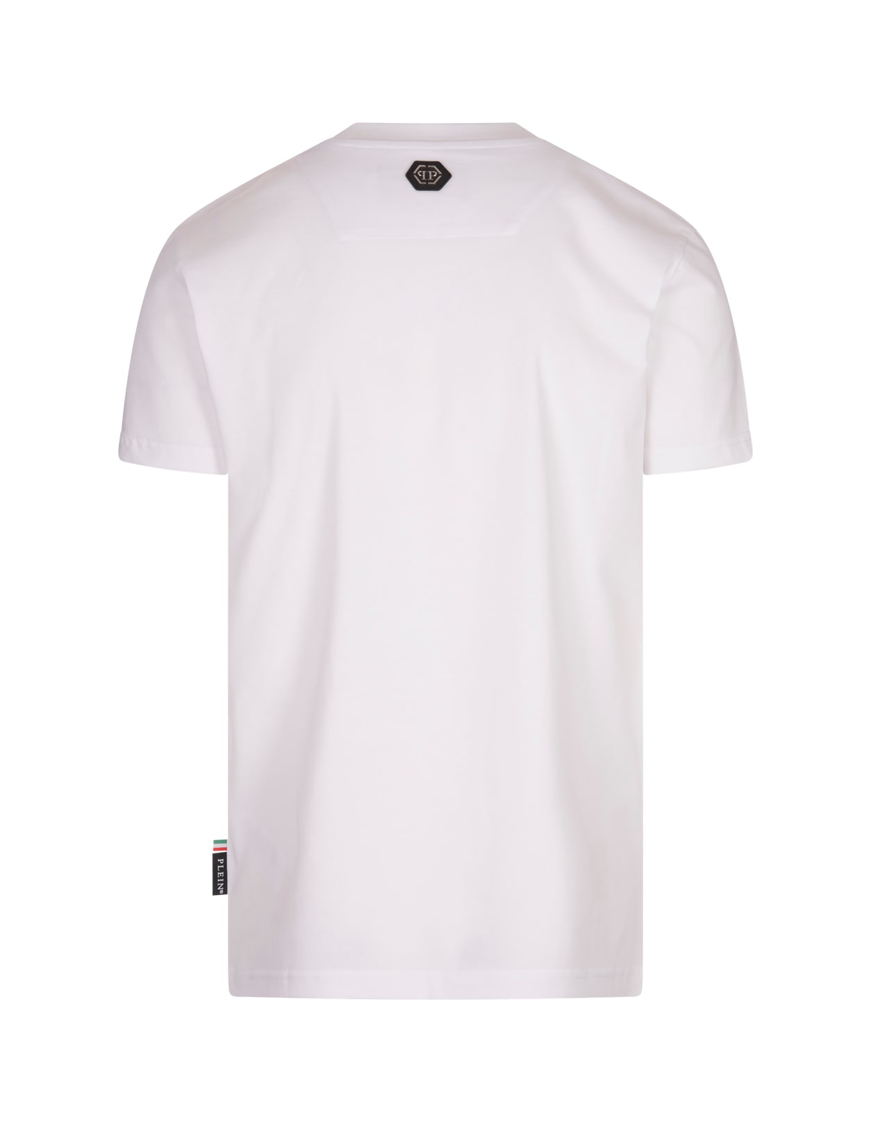 Shop Philipp Plein White Skull Ss Round Neck T-shirt