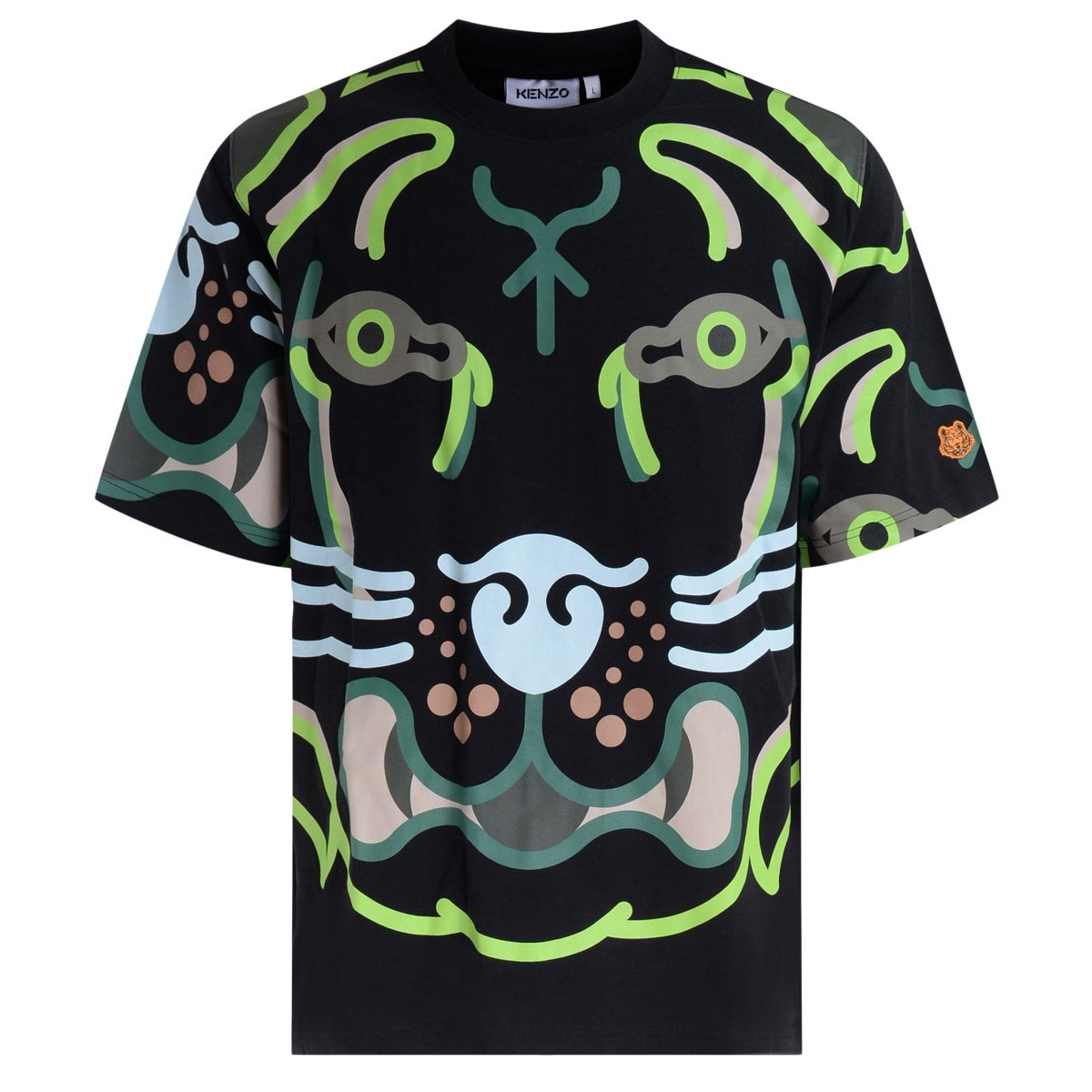 T-shirt Kenzo K-tiger Black With Fluorescent Print