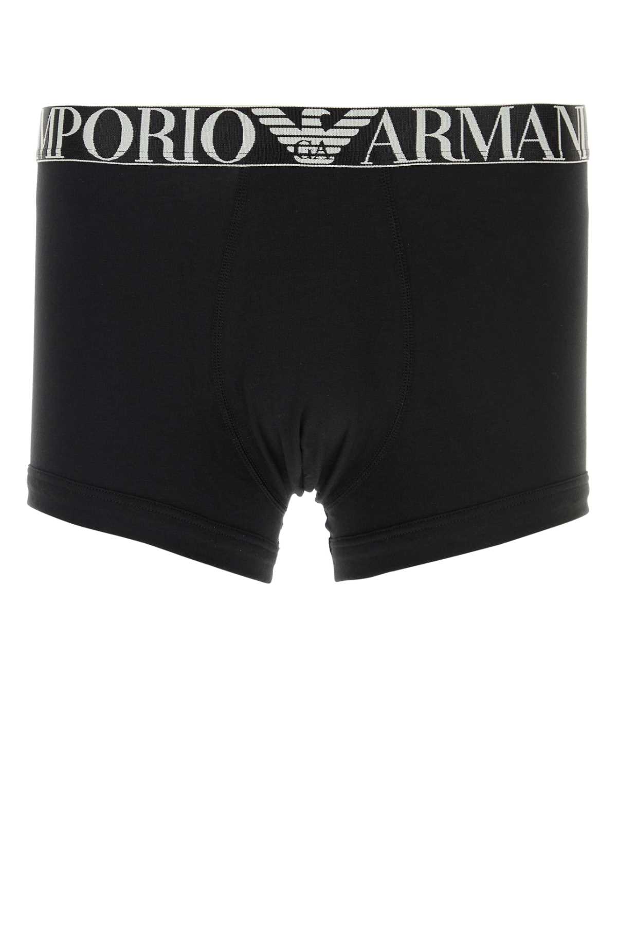 Black Stretch Cotton Boxer Set