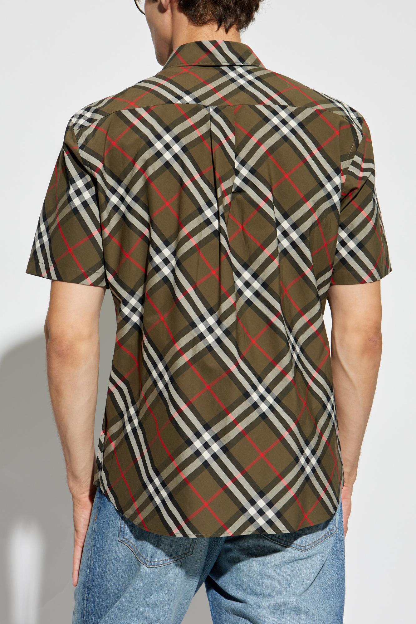 Shop Burberry Plaid Shirt In Verde