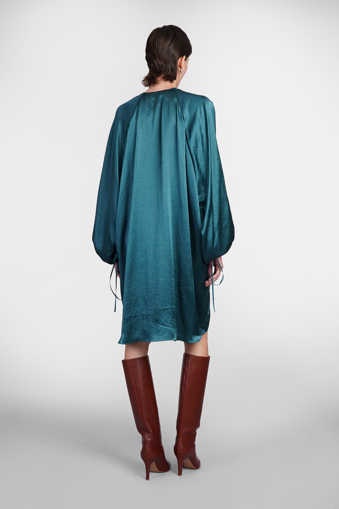 Shop Lanvin Dress In Green Acetate