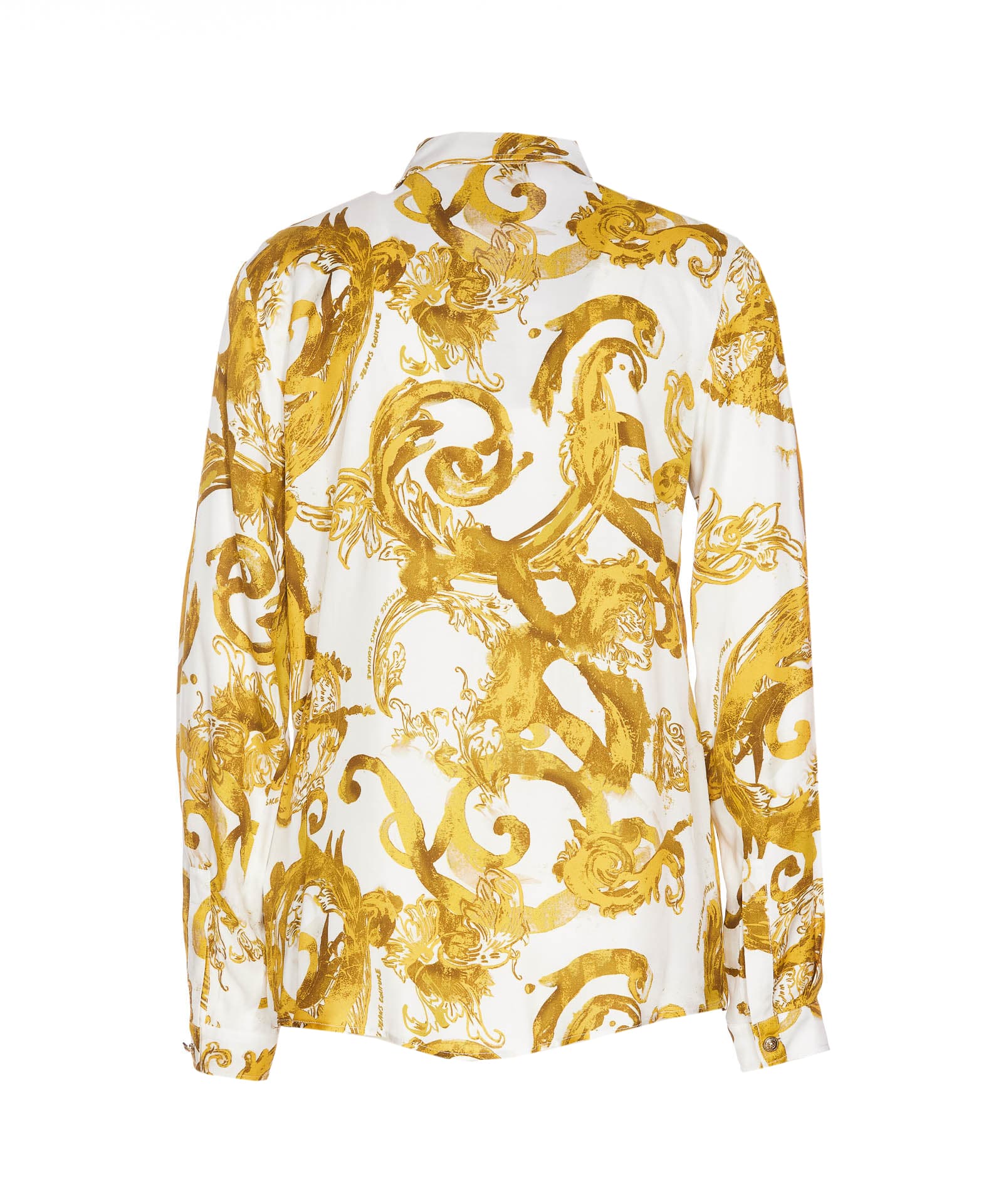 Shop Versace Jeans Couture Watercolour Couture Shirt In Golden