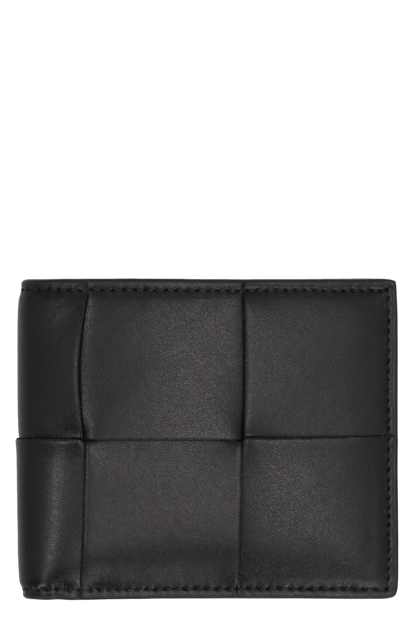 Bottega Veneta Intrecciato Bi-fold Wallet In Black