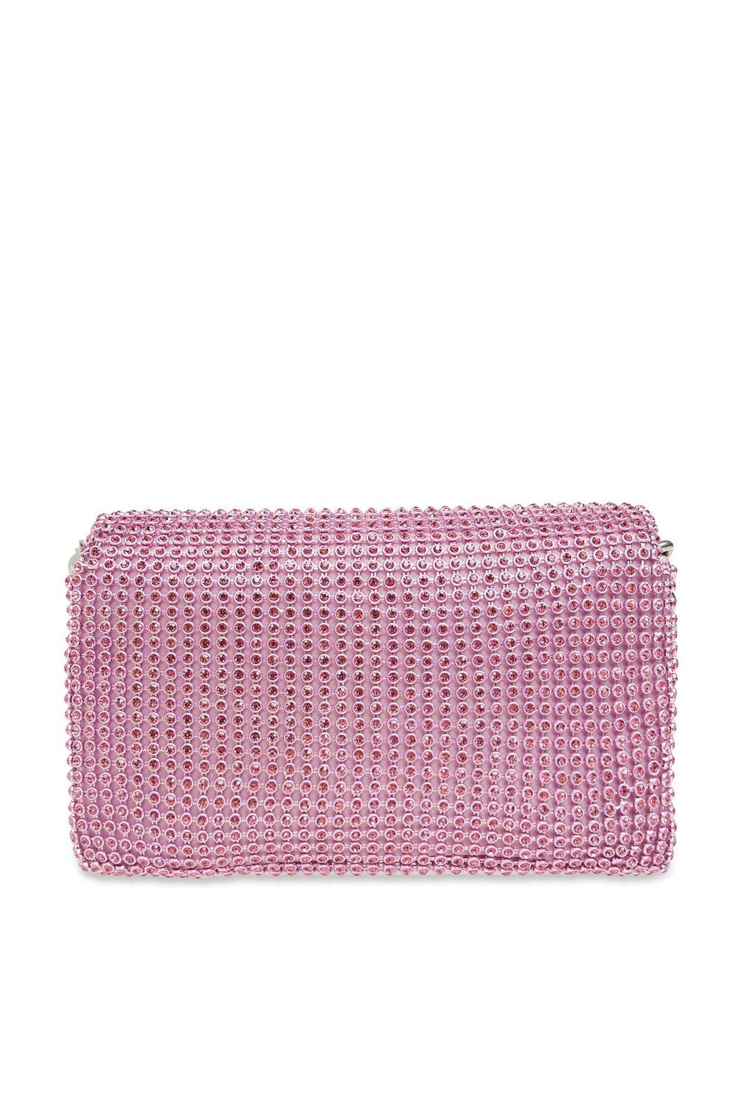 Shop Marc Jacobs Embellished The Mini Soft Shoulder Bag In Pink