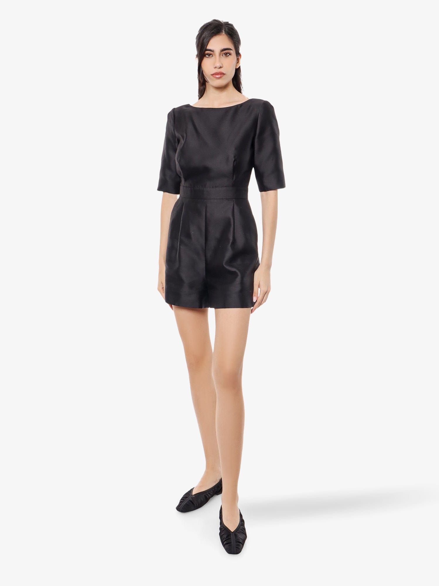 Shop Max Mara Silk And Cotton Jumpsuit In Black
