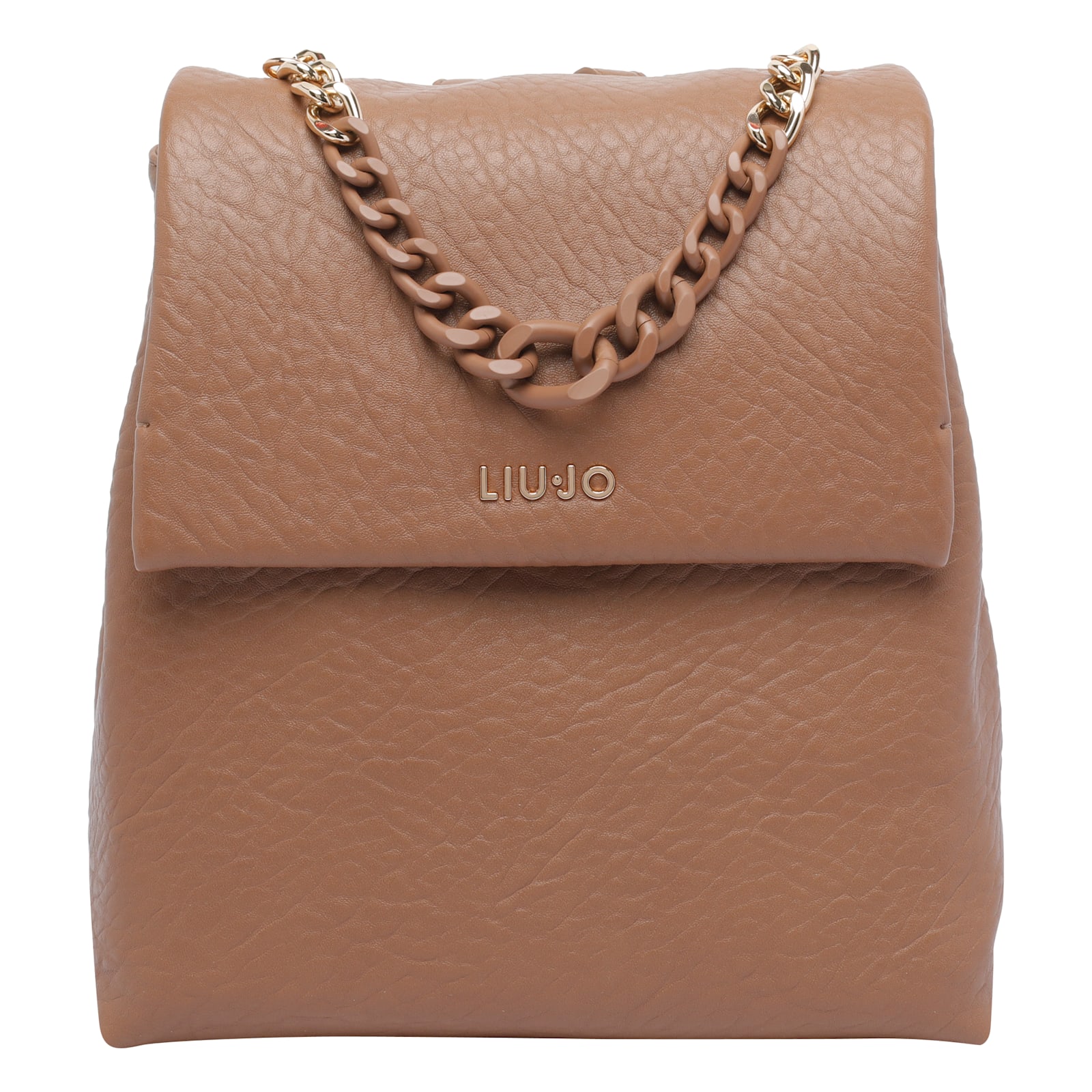 Liu •jo Versatile Chain Handle Backpack Collection In Brown