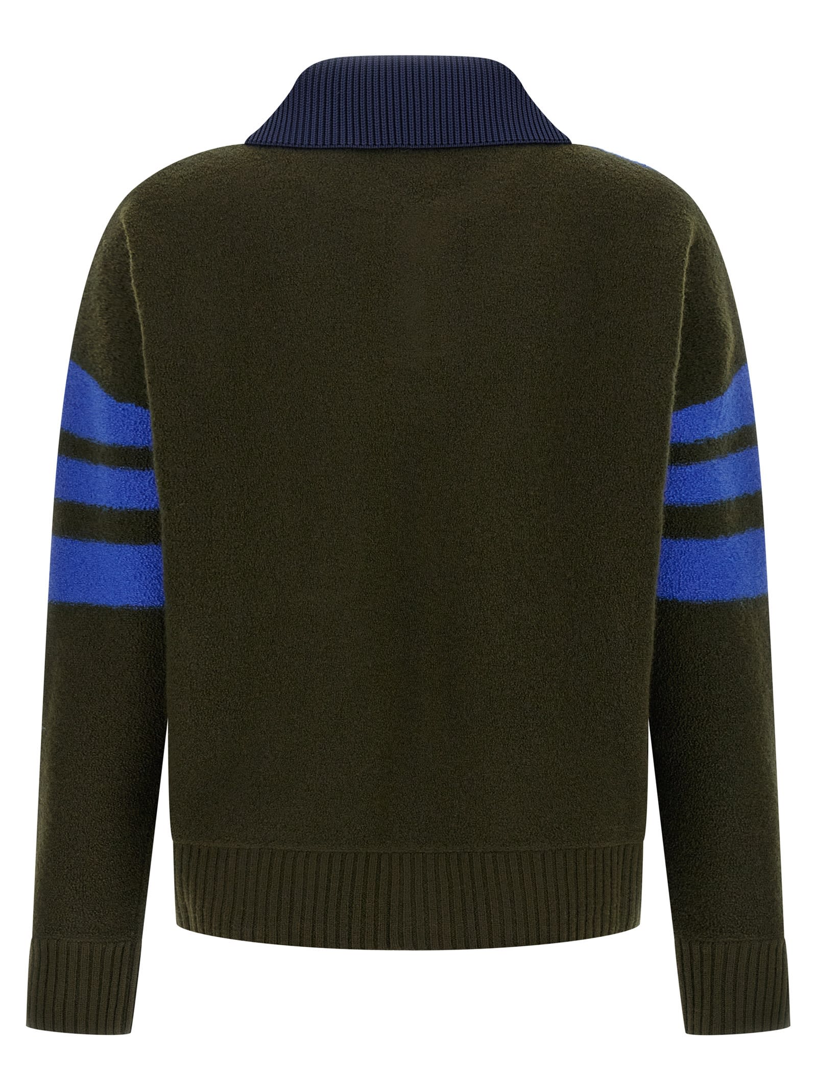 Wales Bonner Calm Stripe-panel Polo Shirt In Multi