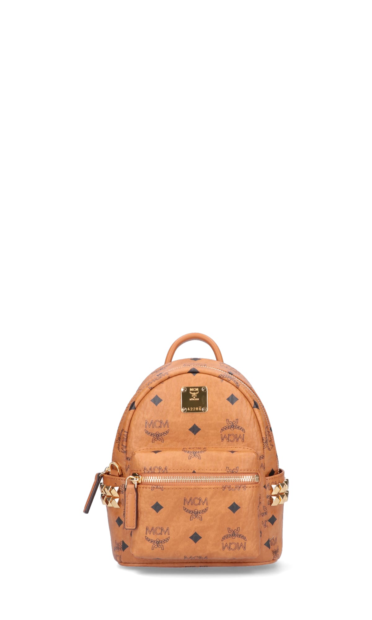 Mcm Small Stark Backpack In Brown