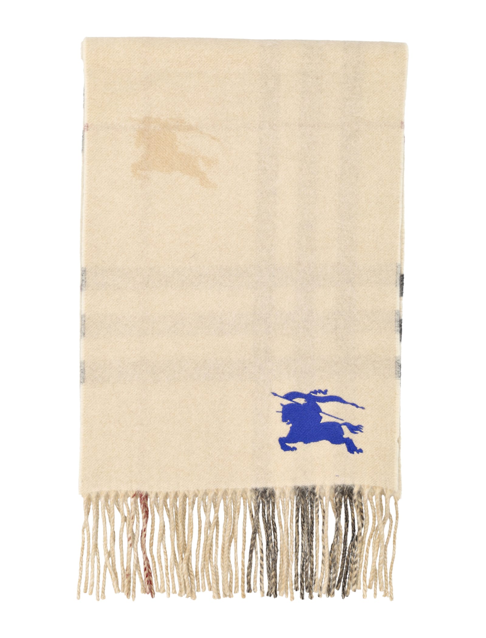 Embroidered Icon Stripe Cashmere Scarf