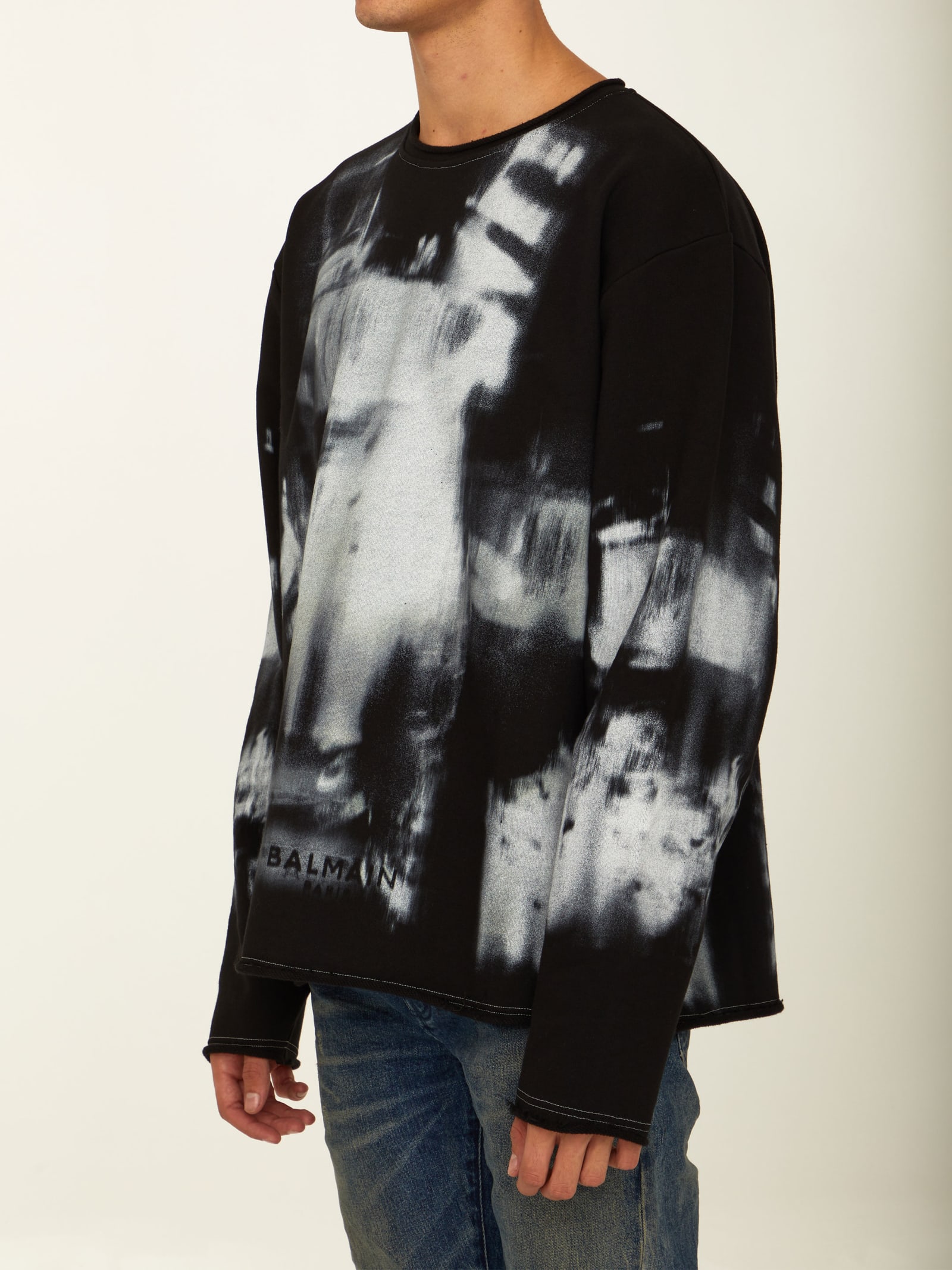 Shop Balmain X-ray Print Sweatshirt In Black