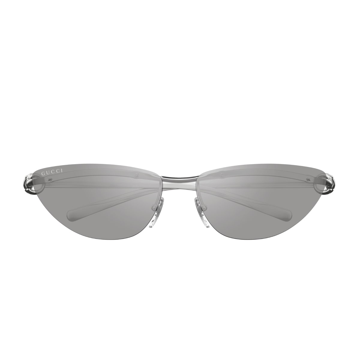 Shop Gucci Gg1701s Linea Horsebit 002 Silver Grey Sunglasses In Argento