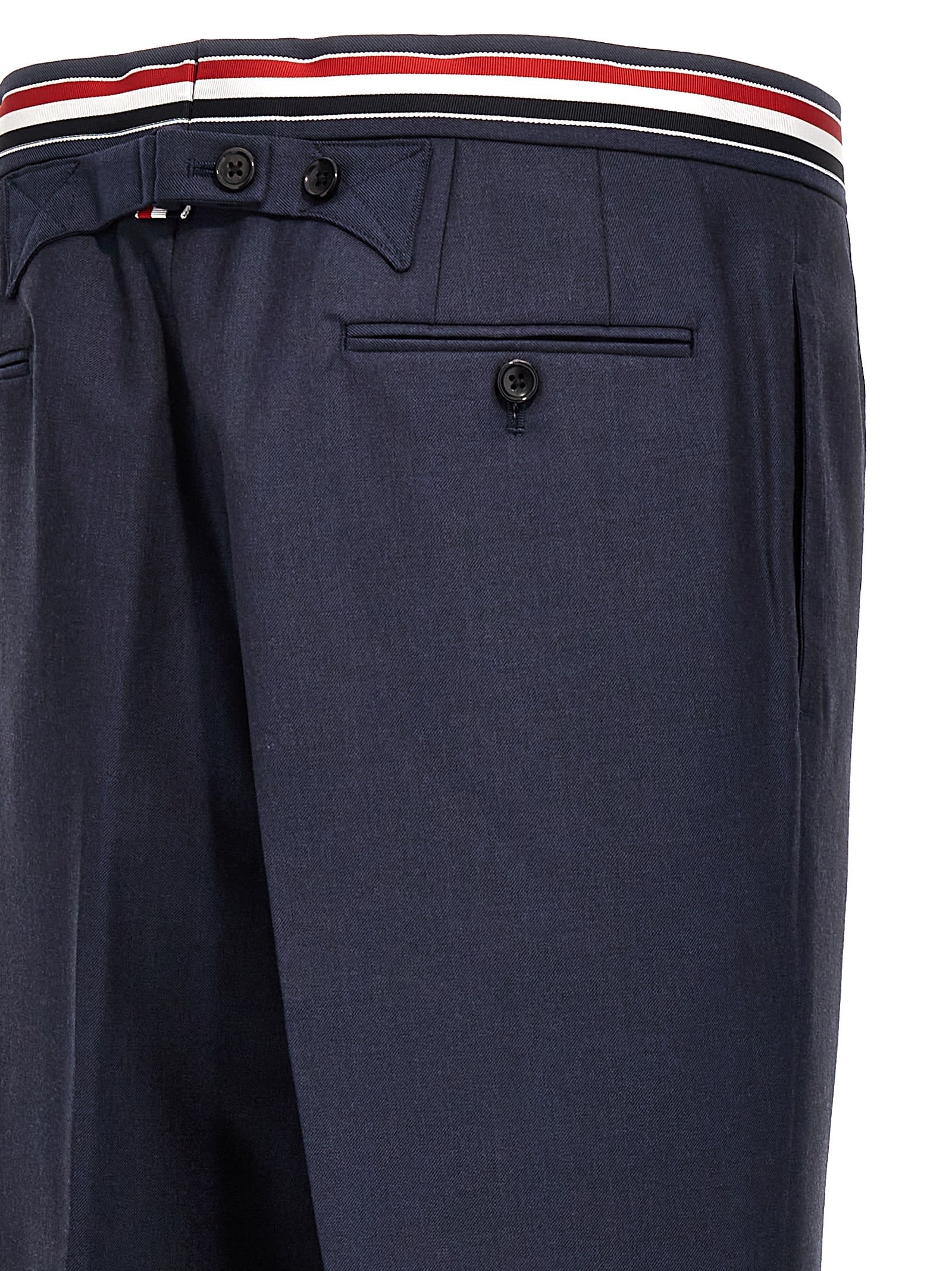 Shop Thom Browne Rwb Pants In Blue