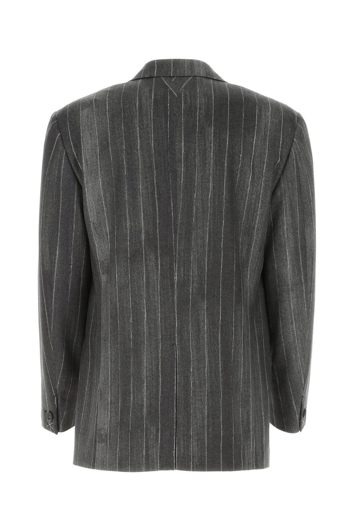 Shop Versace Embroidered Wool Blazer In Black