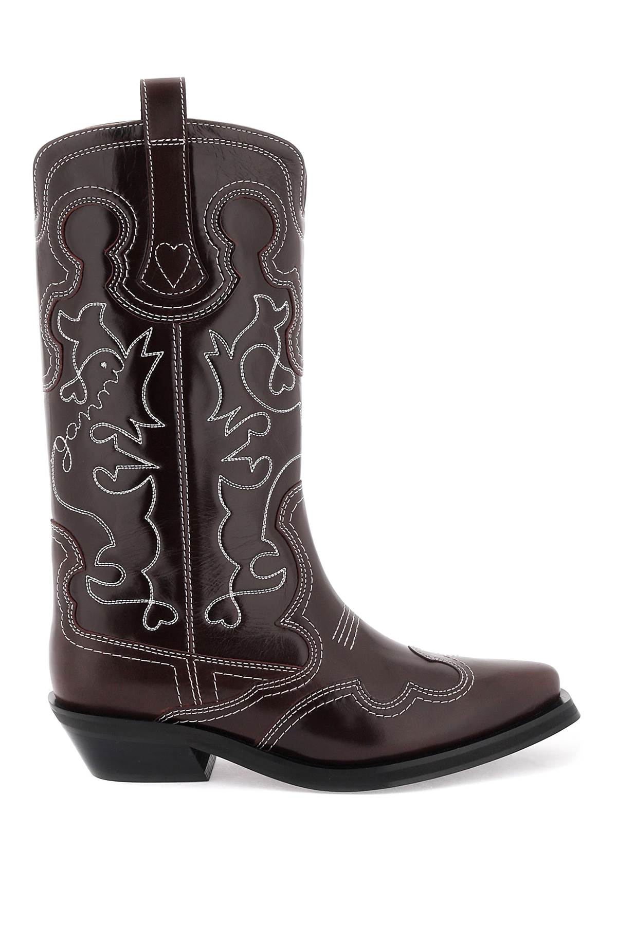 GANNI EMBROIDERED WESTERN BOOTS
