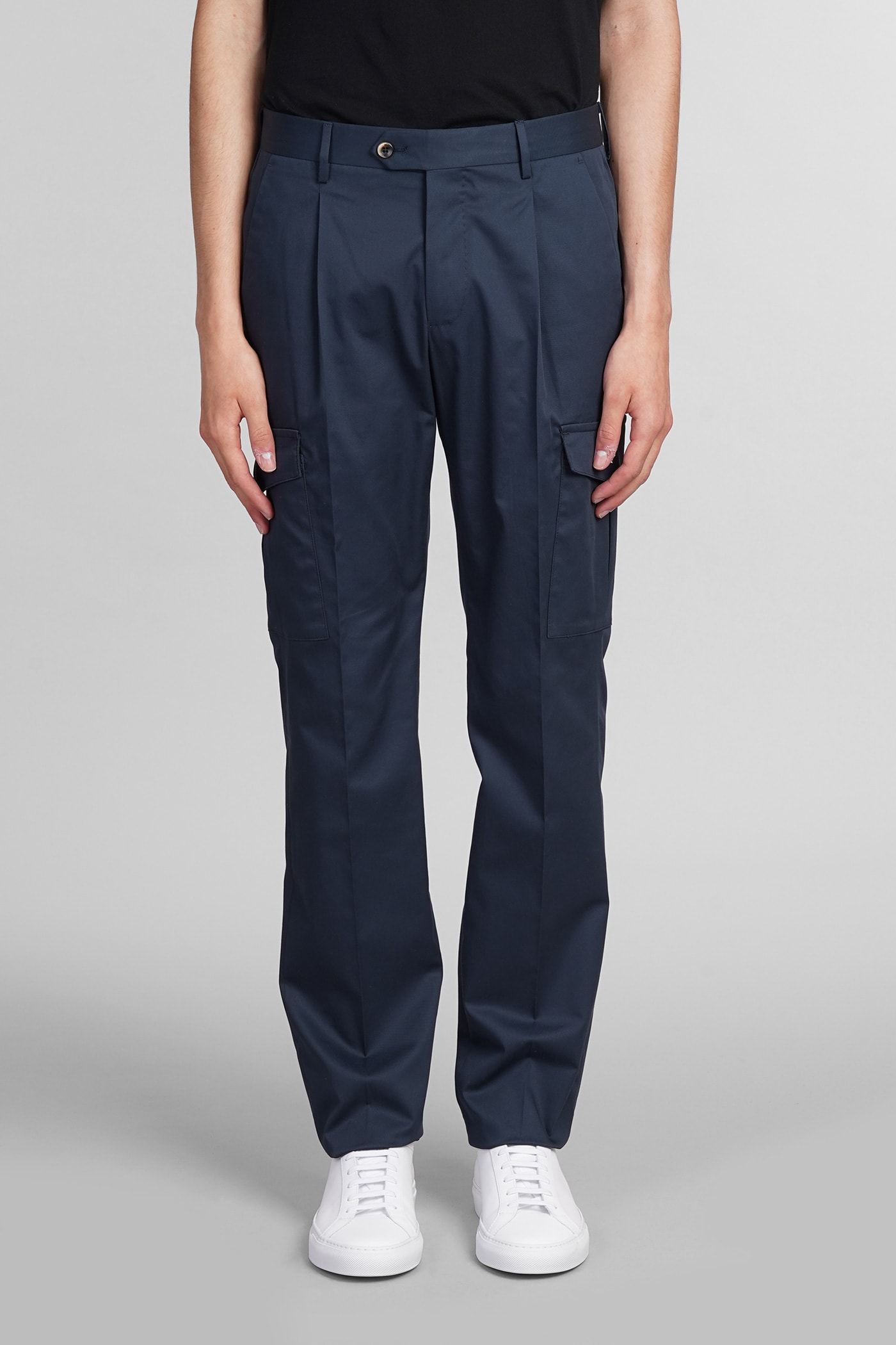 Shop Pt Torino Pants In Blue Cotton