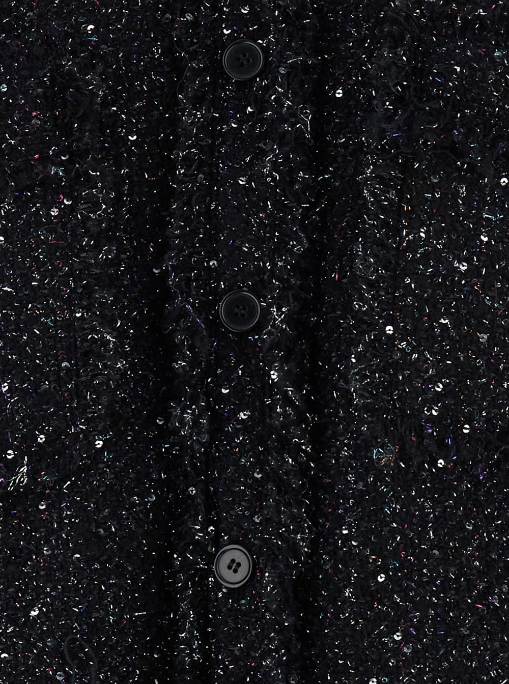 Shop Msgm Black Shirt With All-over Multicolor Sequins In Heavy Fabric Woman