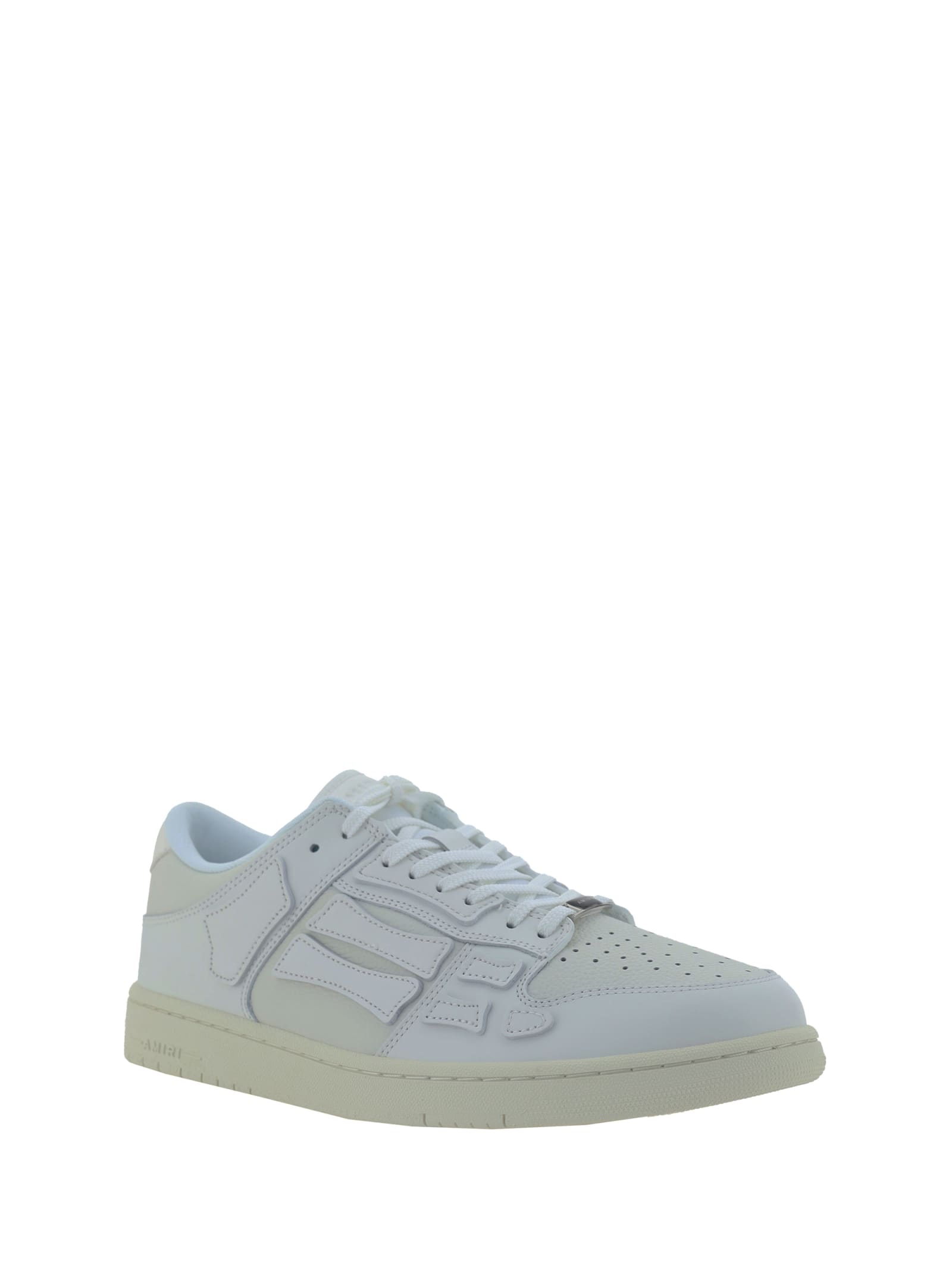 Shop Amiri Skel Low Top Sneakers In White/white Vintage