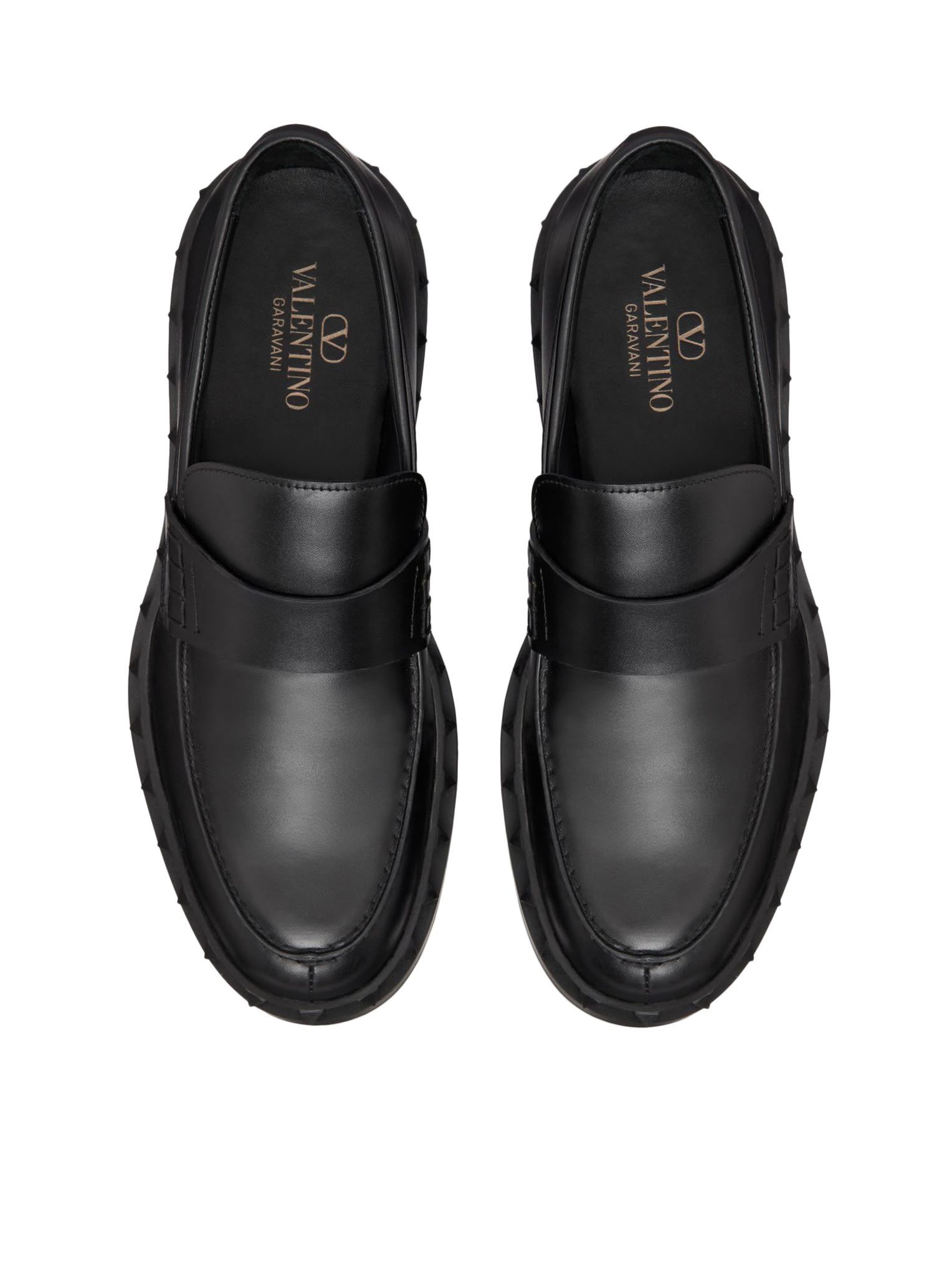 Shop Valentino Loafer Rockstud M-way Vitello/studs Rs In No Black