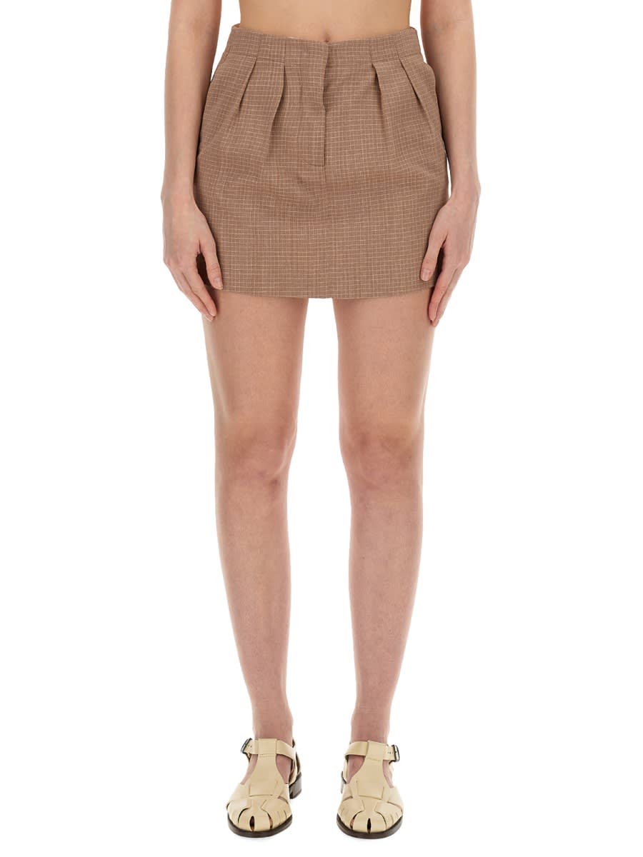 Shop Alysi Mini Skirt In Brown
