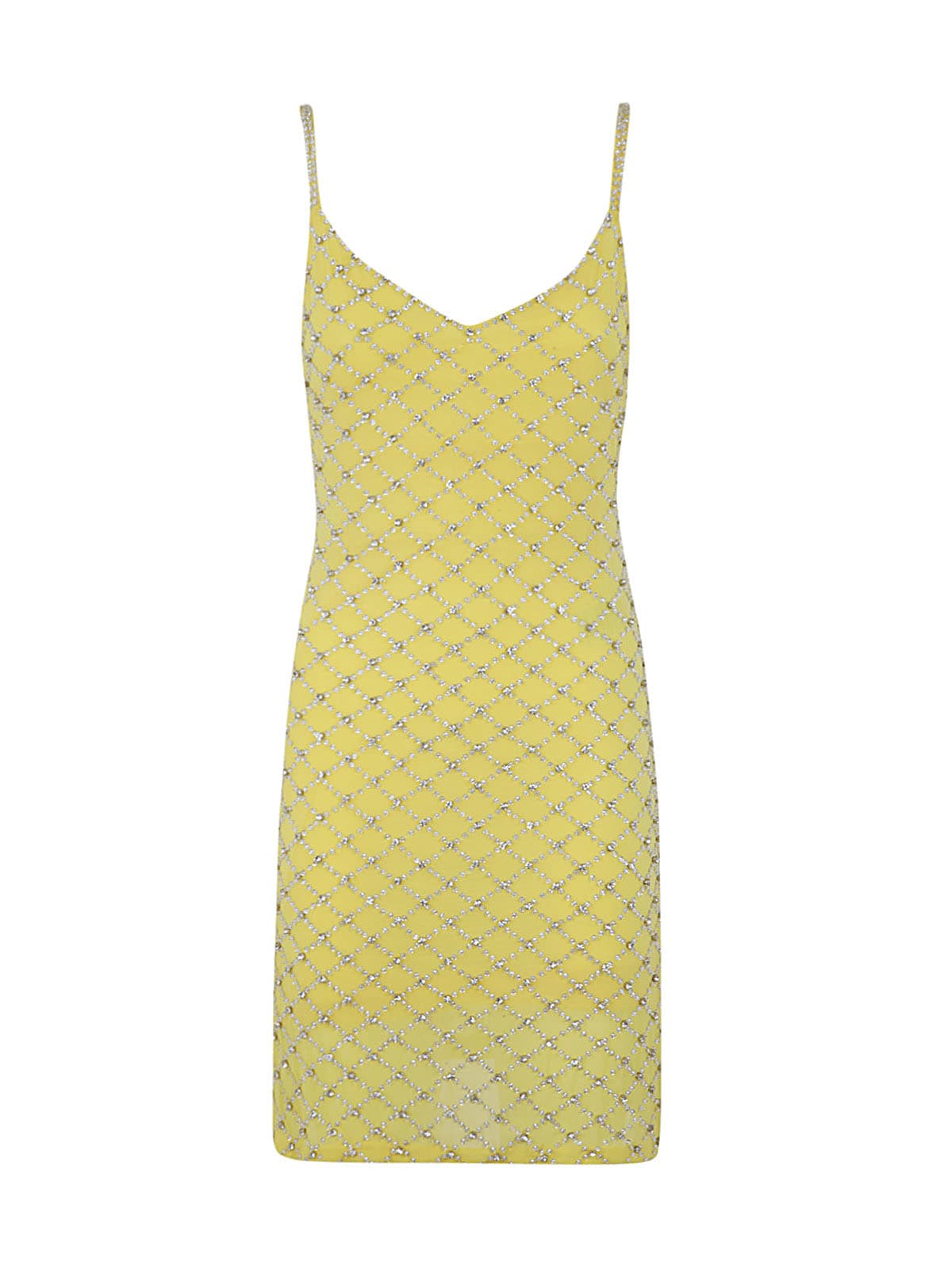 P.a.r.o.s.h Polyester With Crystal Dress In Light Yellow Pattern