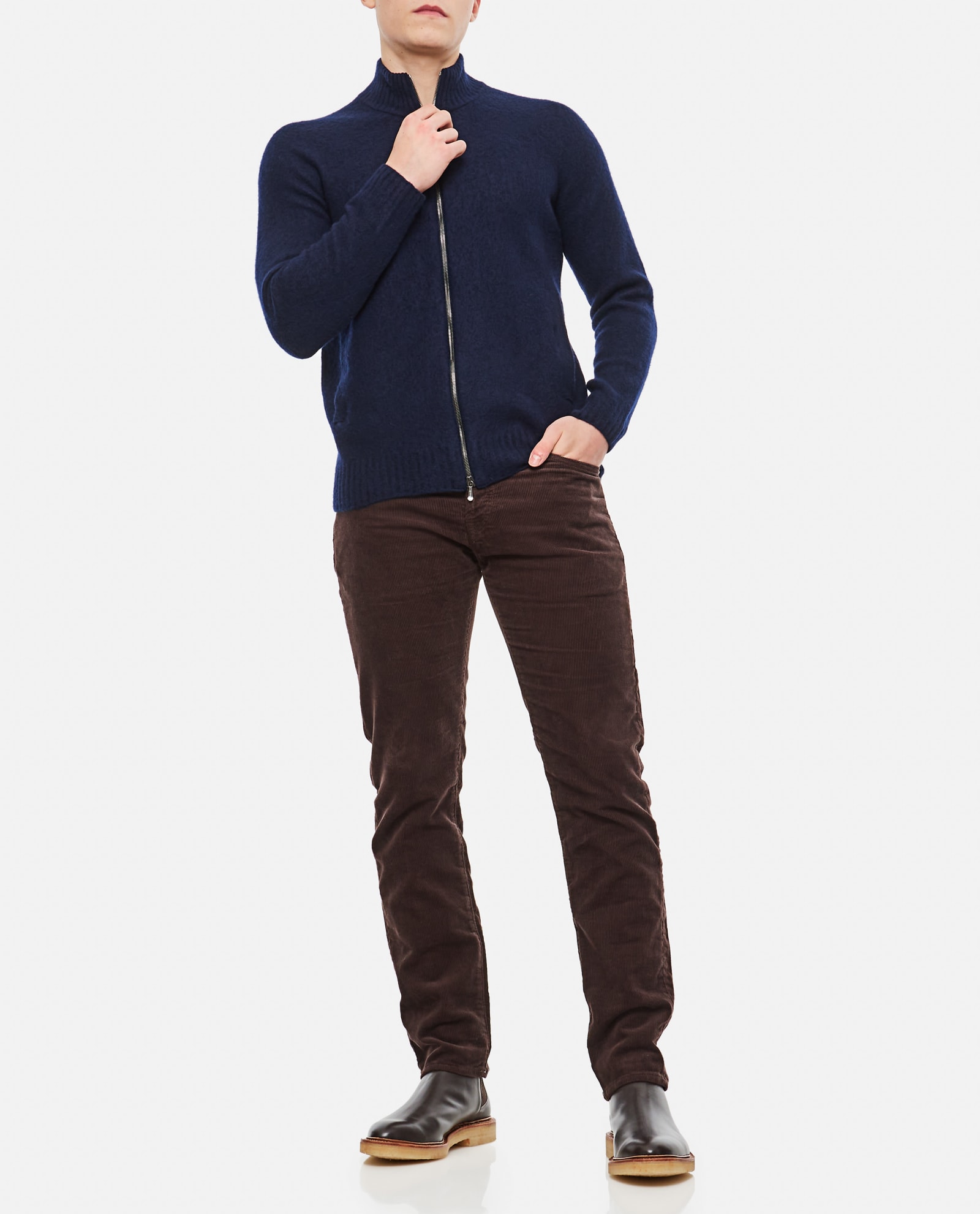 Drumohr Full Zip Cardigan In Black