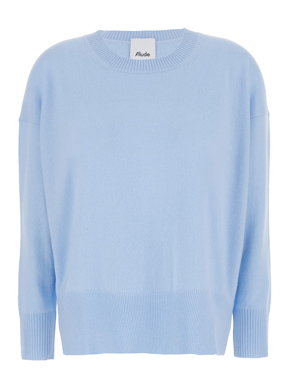 Shop Allude Cashmere Round Neck Pull In Blu