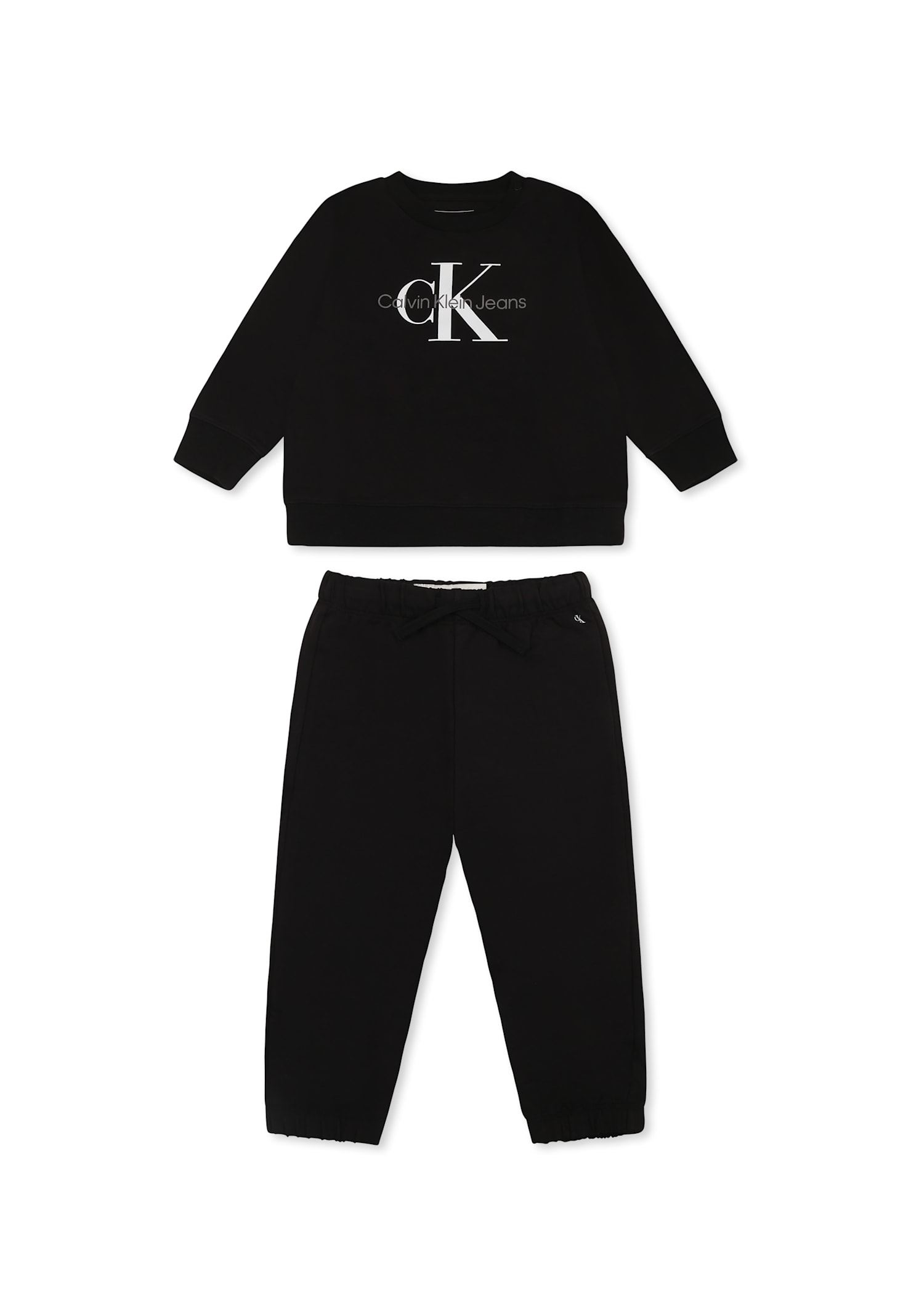Calvin Klein Black Tracksuit With Logo For Baby In Black