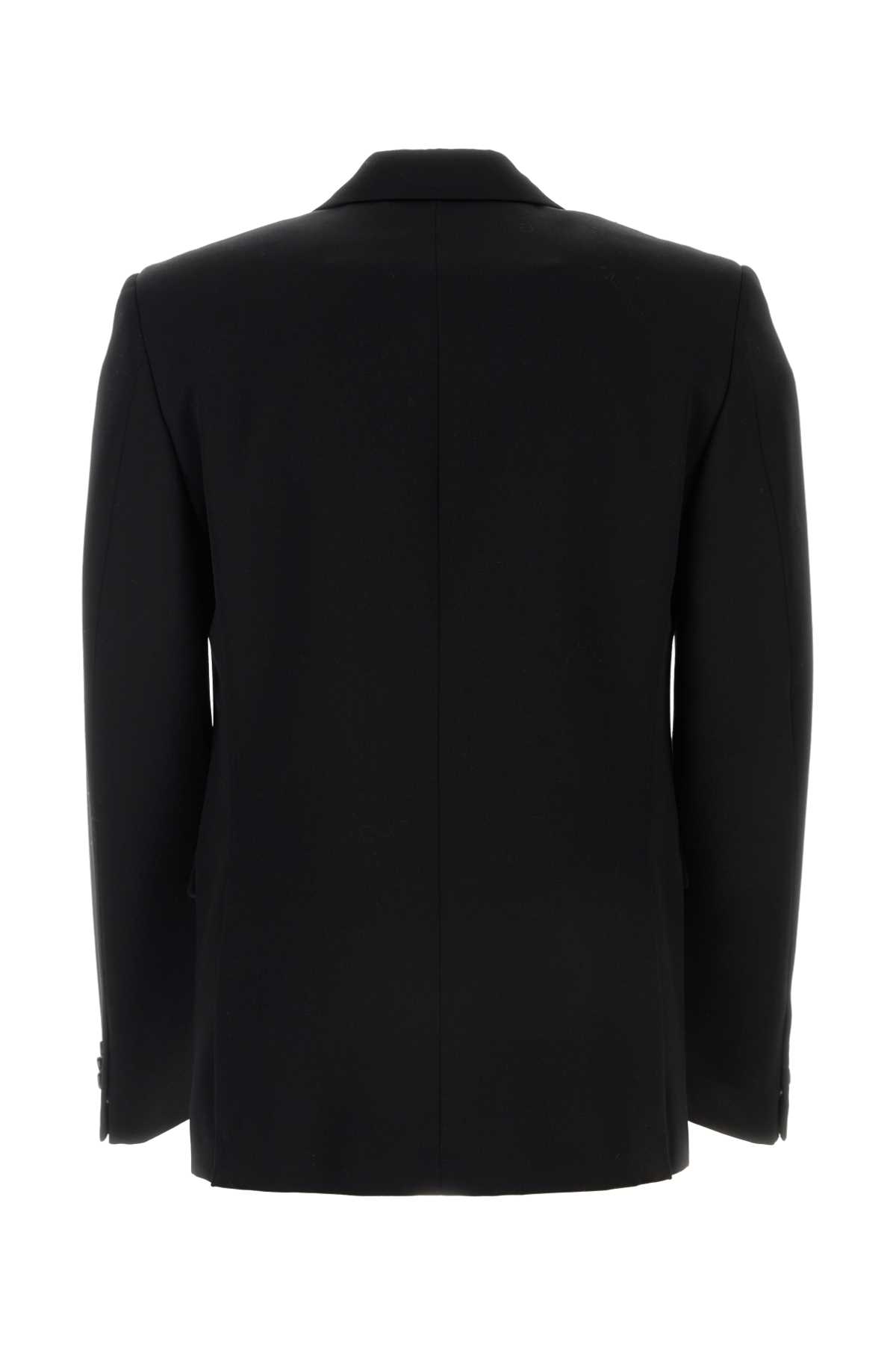 Shop Bottega Veneta Black Wool Blazer