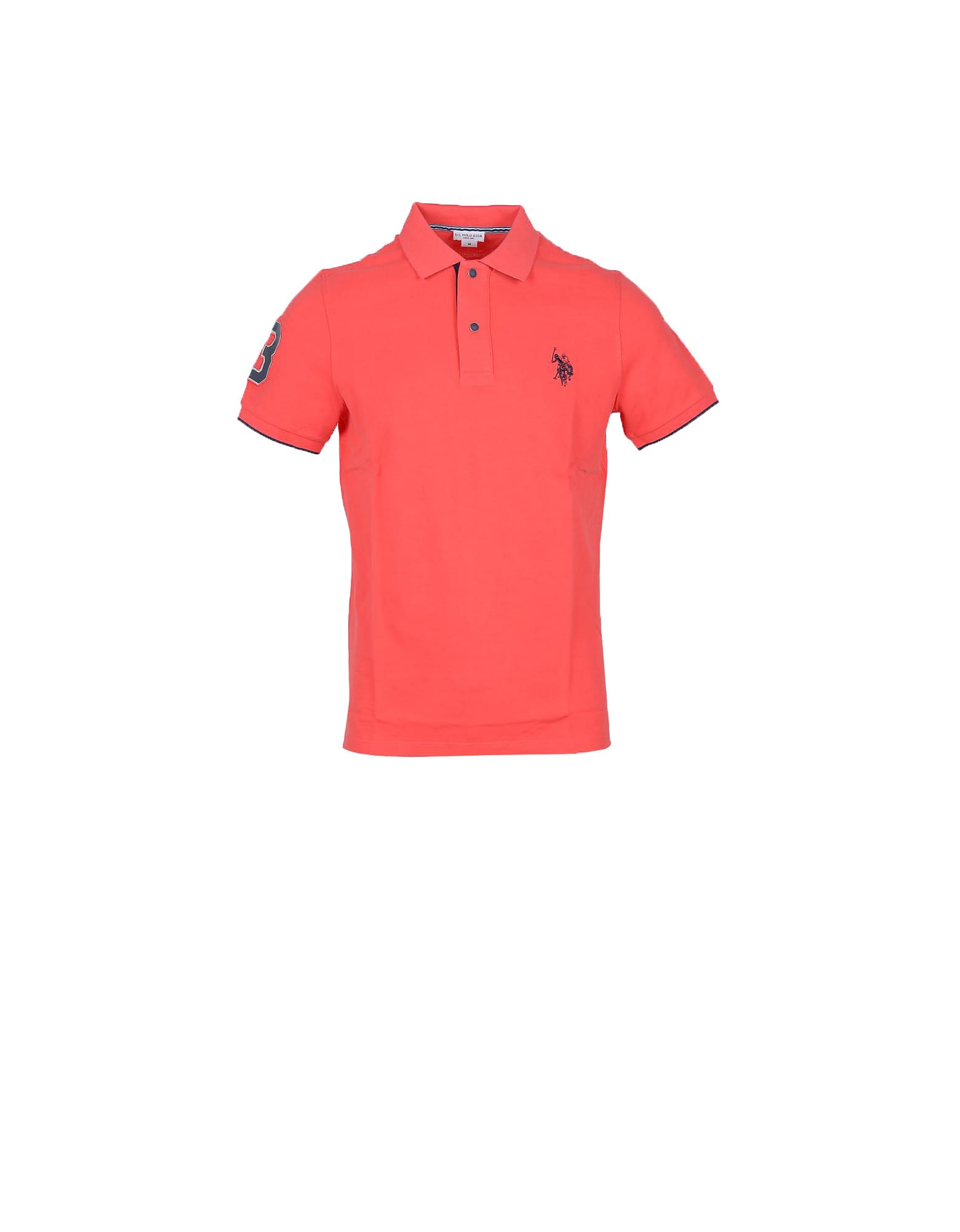 U.s. Polo Assn. Bright Orange Cotton Mens Polo Shirt