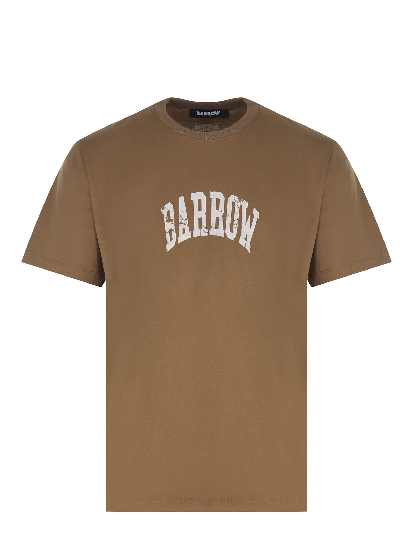 T-shirt Barrow Crew Neck In Brown Cotton.