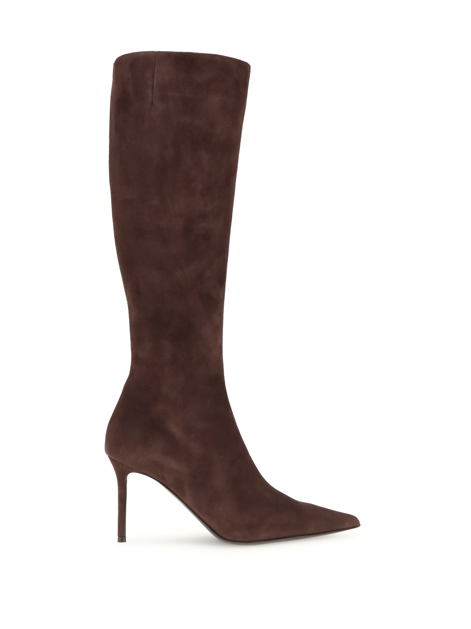 Giuseppe Zanotti 85mm Tamigi Suede Pointed-toe Knee-high Boots In Brown