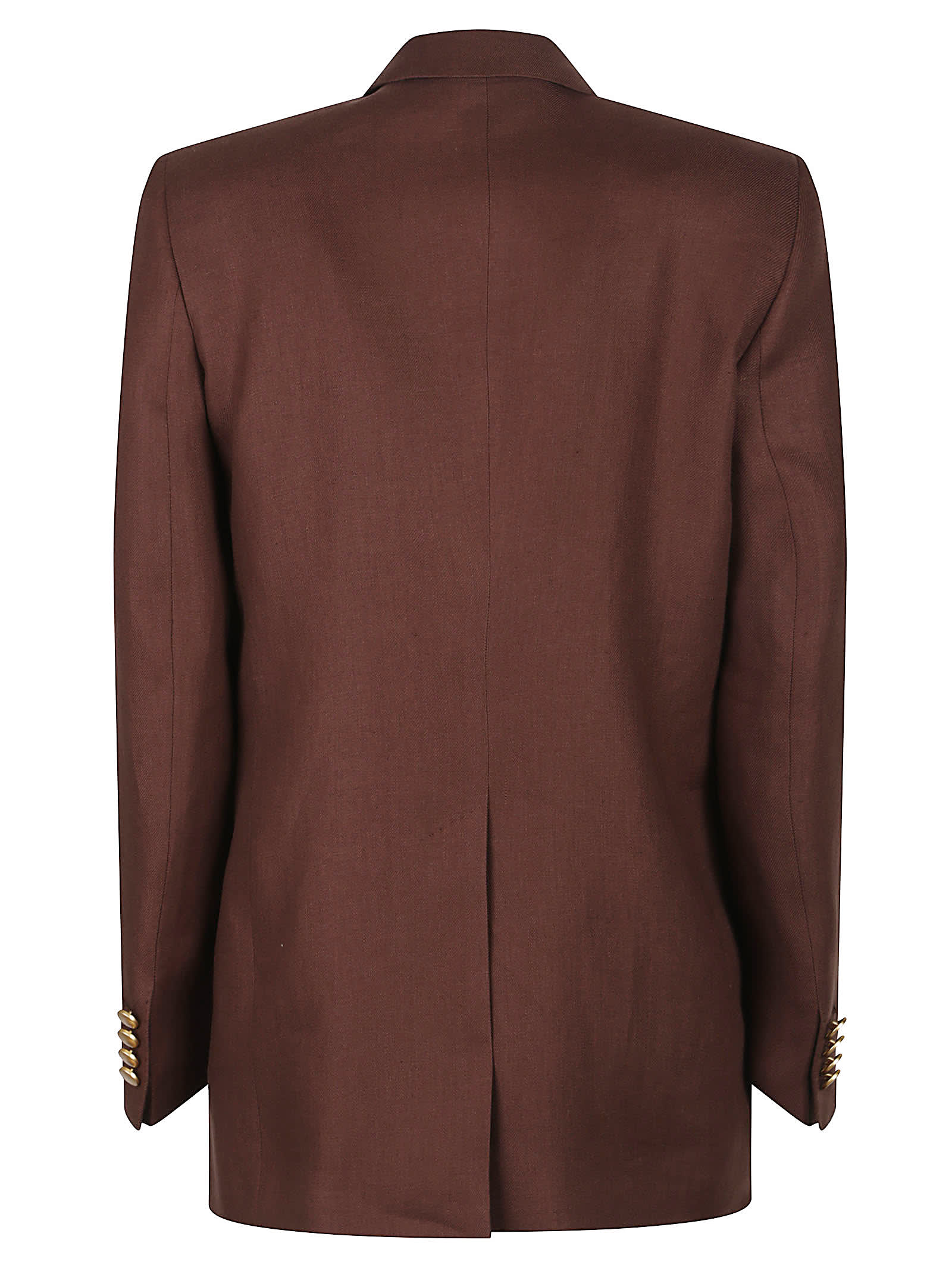Tagliatore Double-breasted Brown Jacket In Linen Women