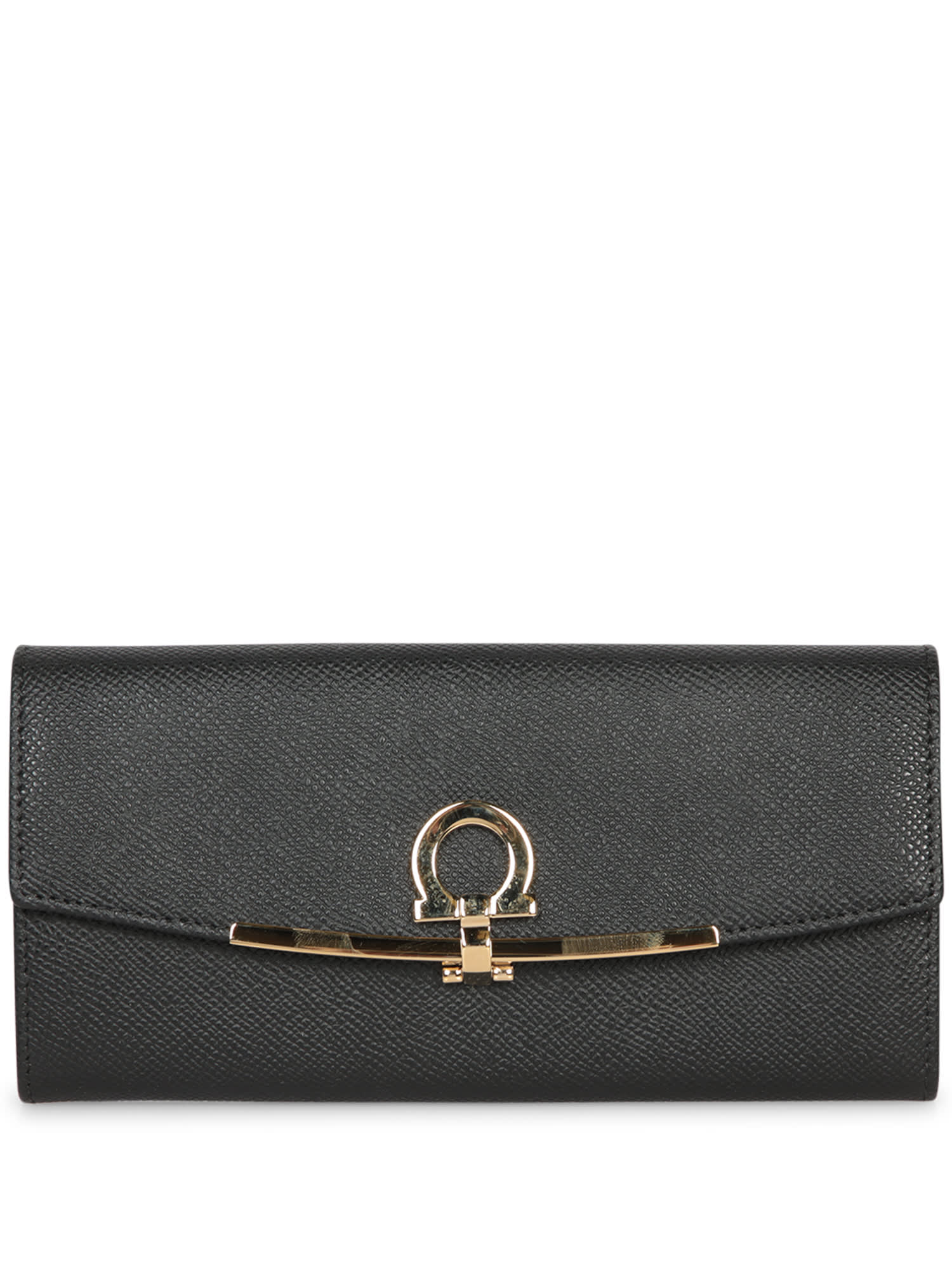 Shop Ferragamo Gancino Clip Black Wallet