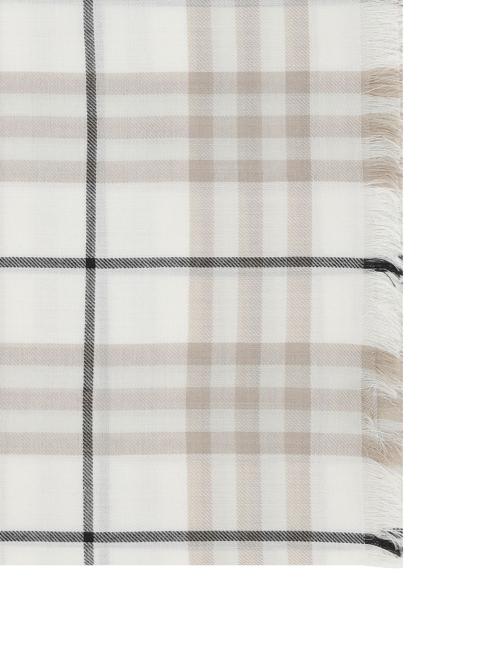 Burberry Cashmere Scarf With Iconic Check Pattern In Cotton