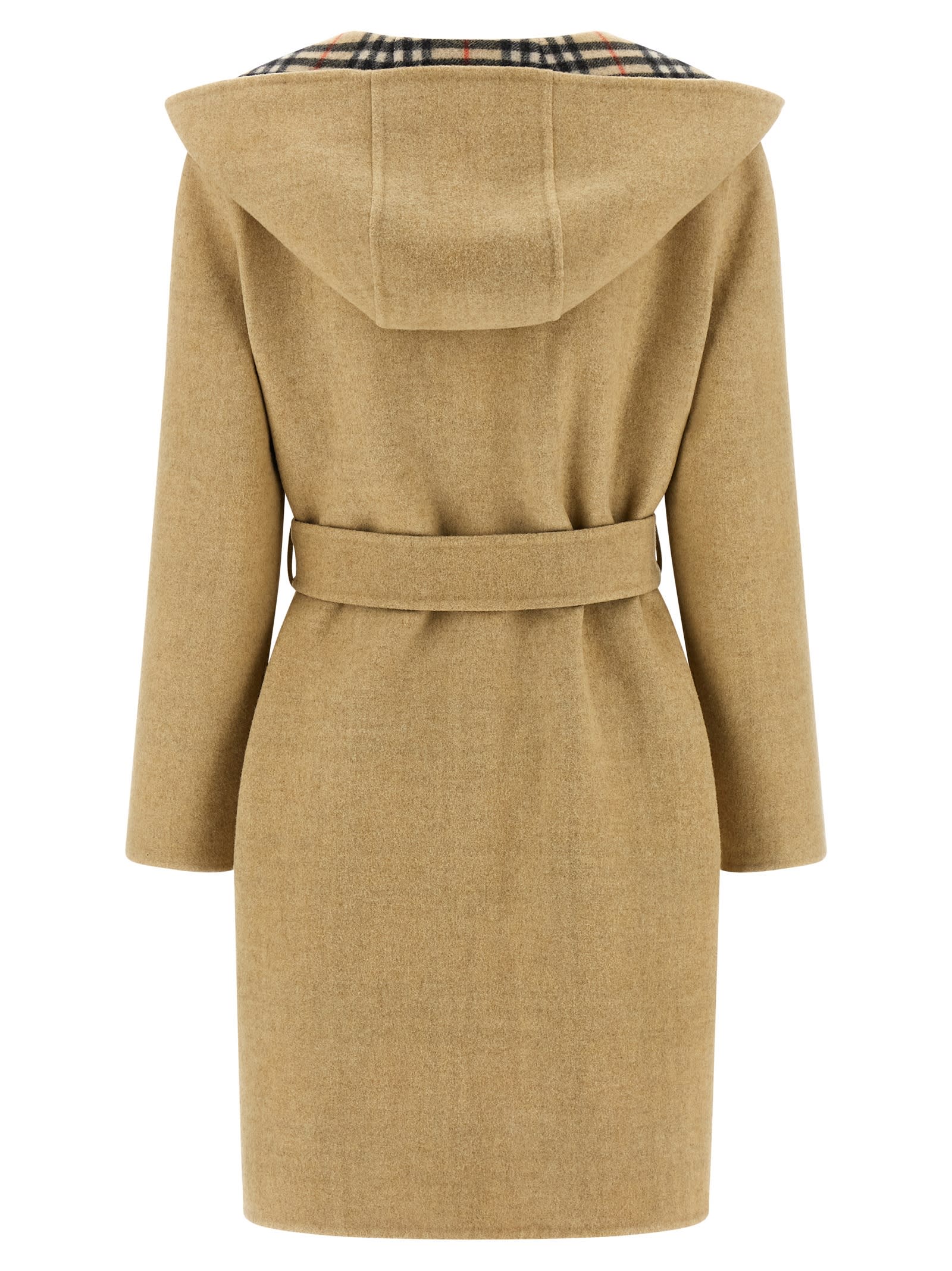 Burberry Beige Wool Reversible Coat In Nude