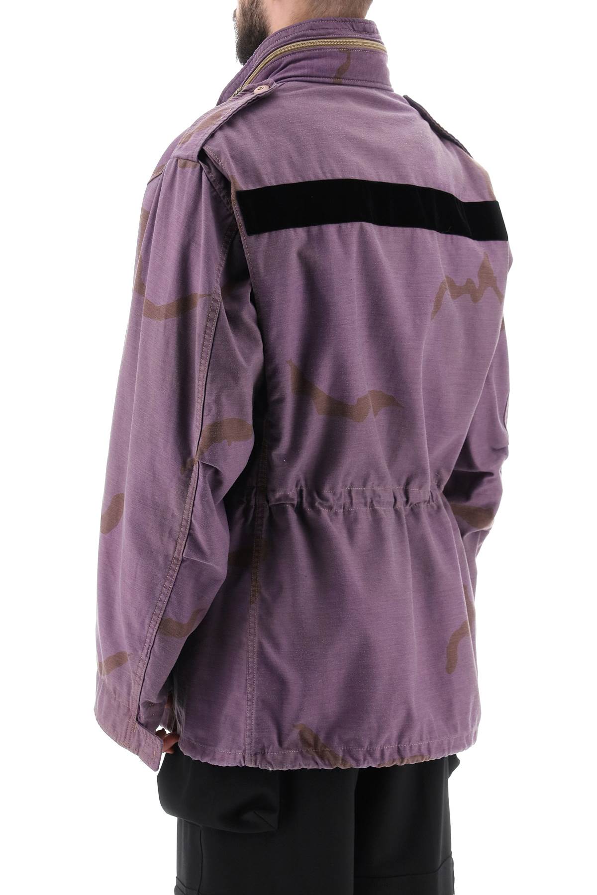 Shop Oamc Field Jacket In Cotton With Camouflage Pattern In Purple (purple)