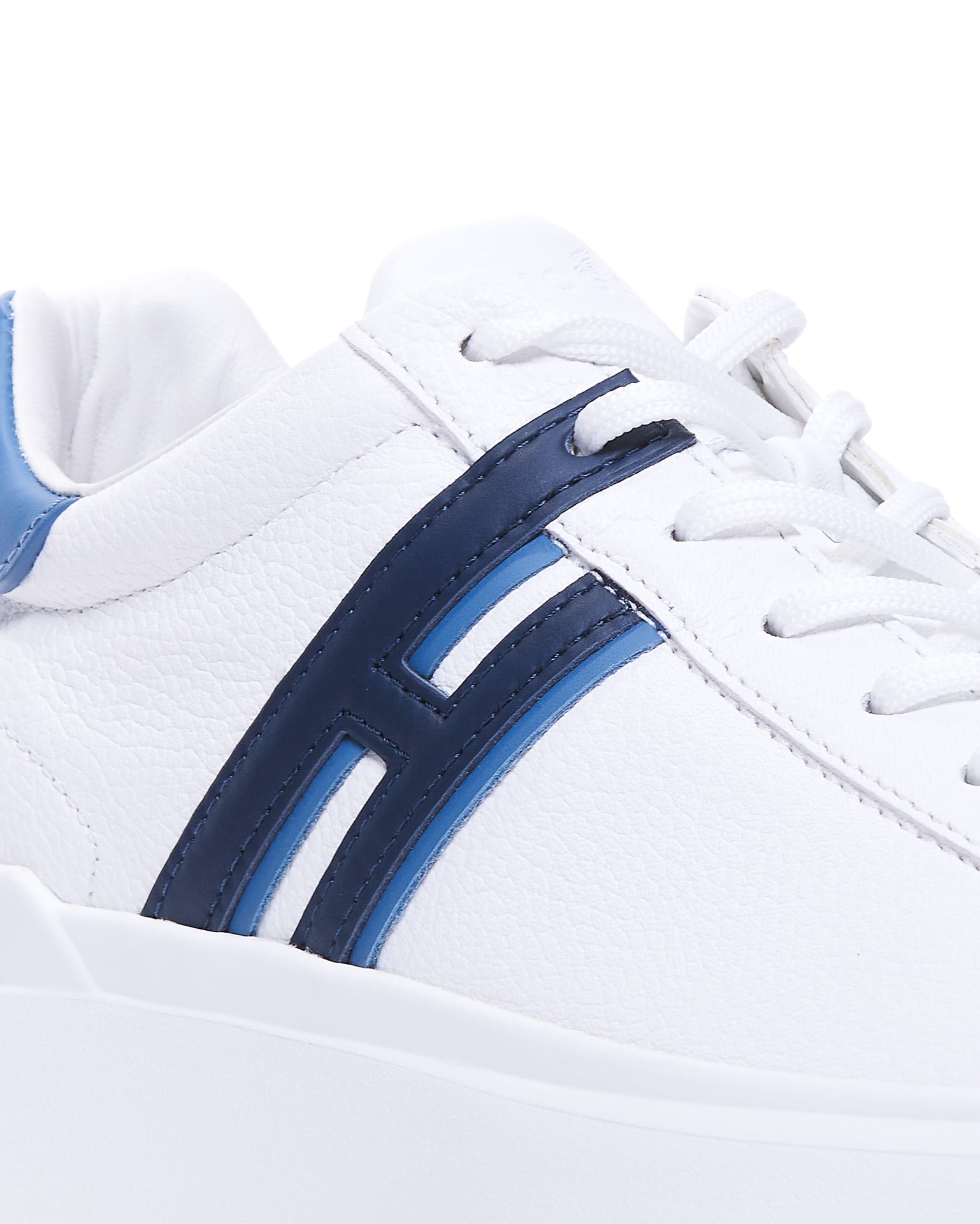 Hogan H630 Leather Sneakers With Contrasting Monogram In White