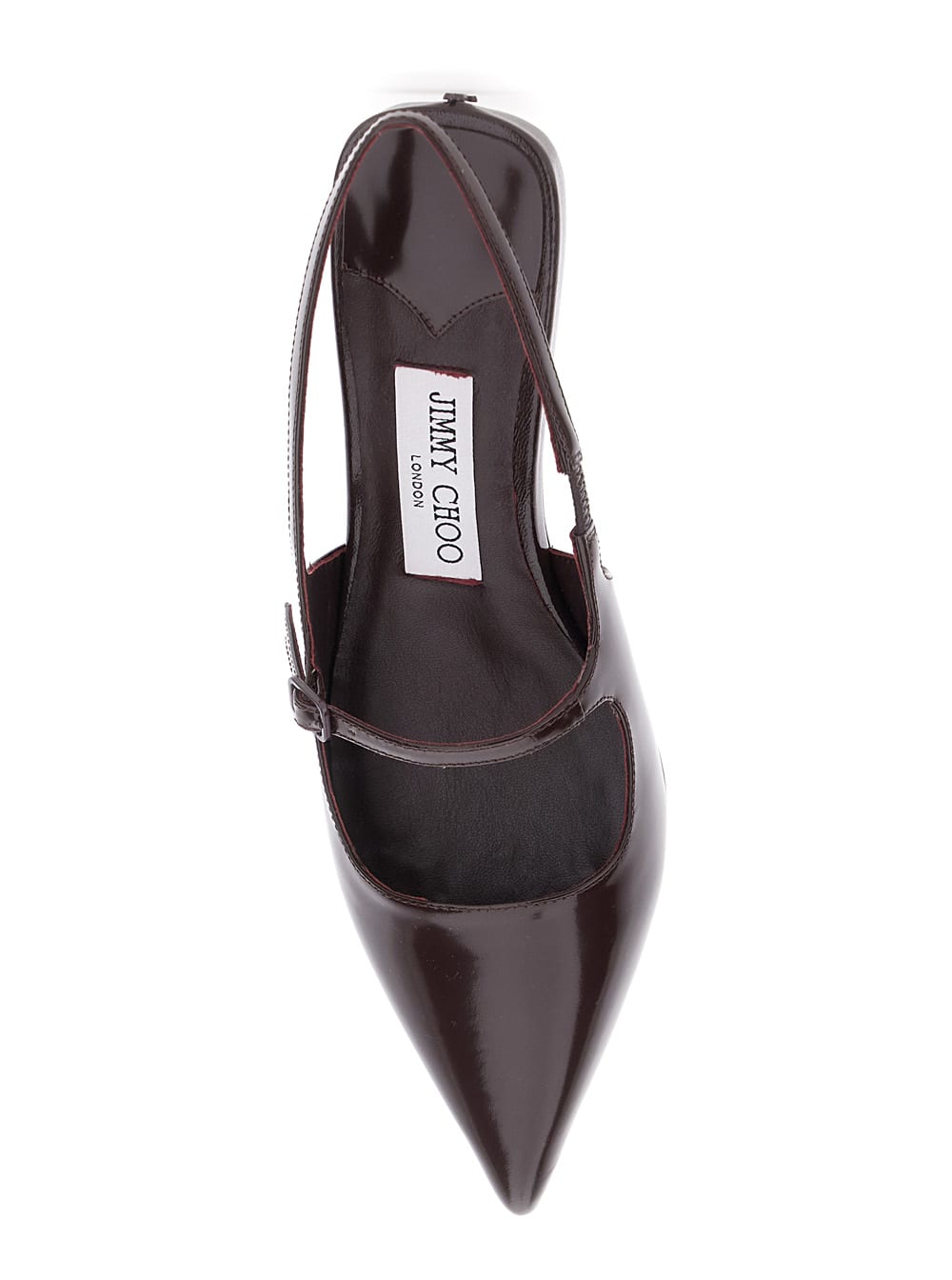 Jimmy Choo Didi 45 Slingback In Brushed Leather In Burgundy