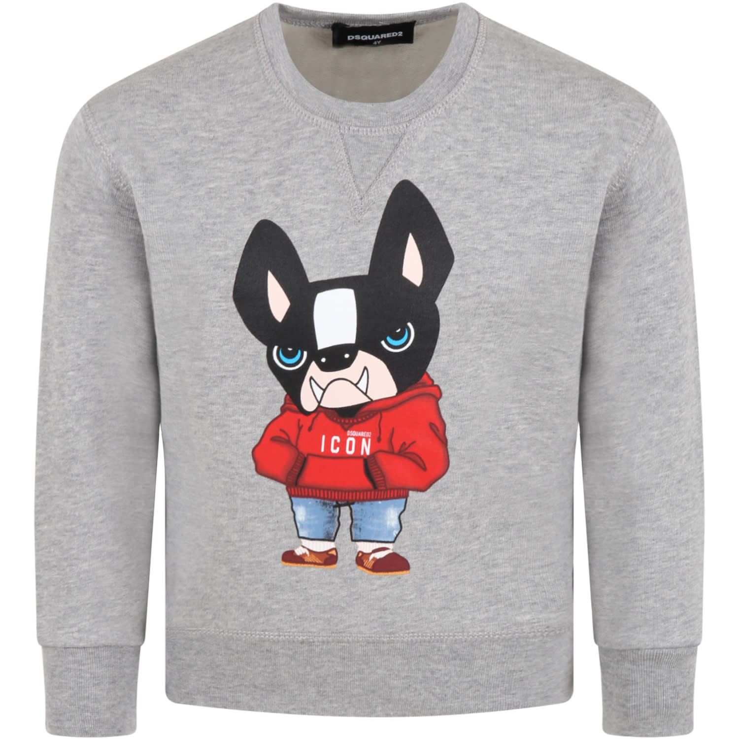 Dsquared2 Grey Sweatshirt For Boy With Iconic Dog