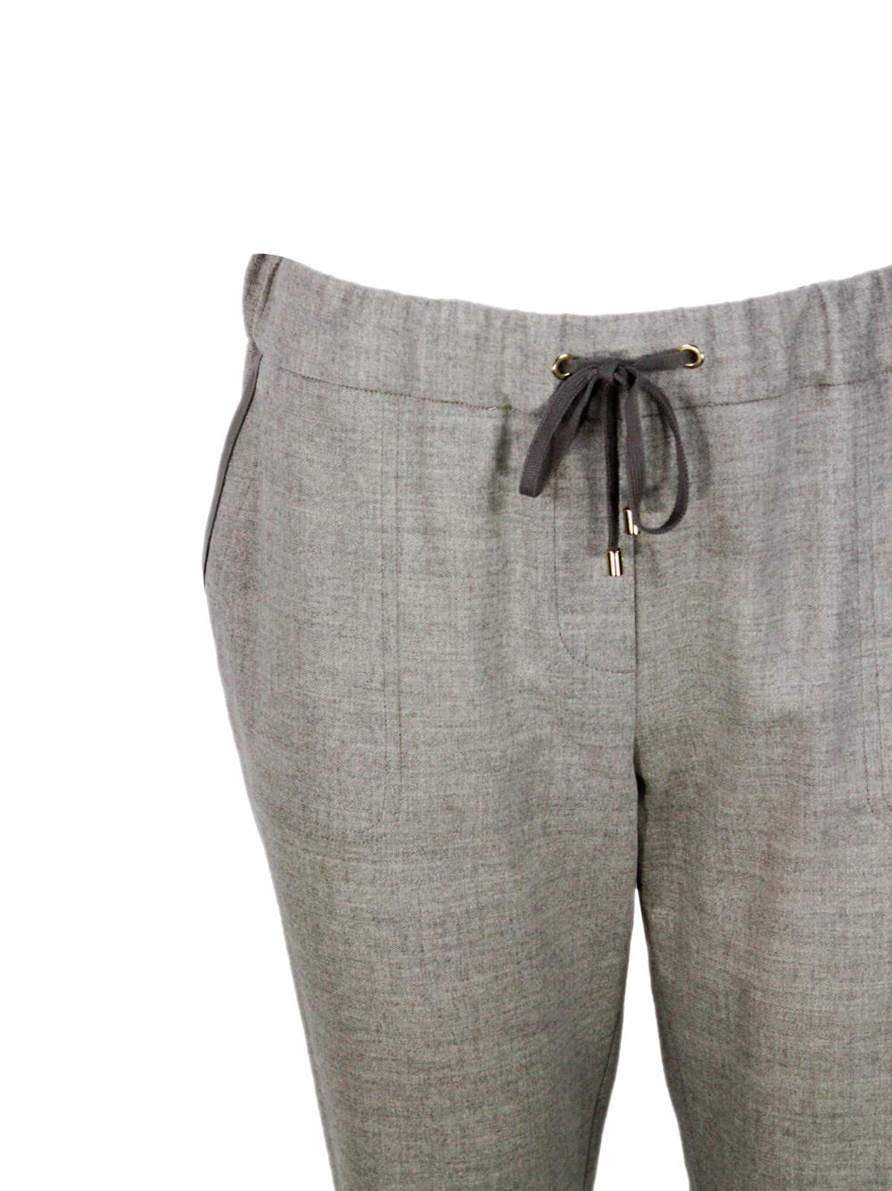 Lorena Antoniazzi Wool Blend Pants In Neutral